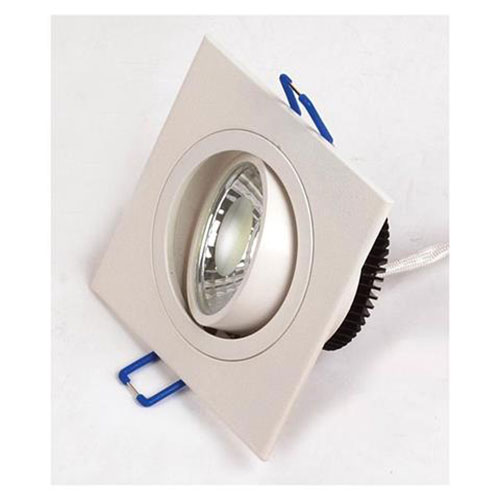 LED Spot - Einbaustrahler - Quadratisch 5W - Tageslicht 6400K - Mattweiß Aluminium - Kippbar 93mm