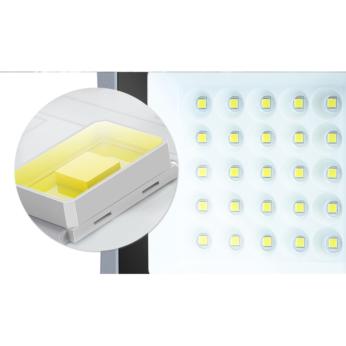 LED Flutlicht mit Solarenergie - LED Flutlicht - Aigi Florida - LED Solar Gartenbeleuchtung Wandleuchte - Fernbedienung - Wasserdicht IP65 - 200W - Kaltweiß 6500K