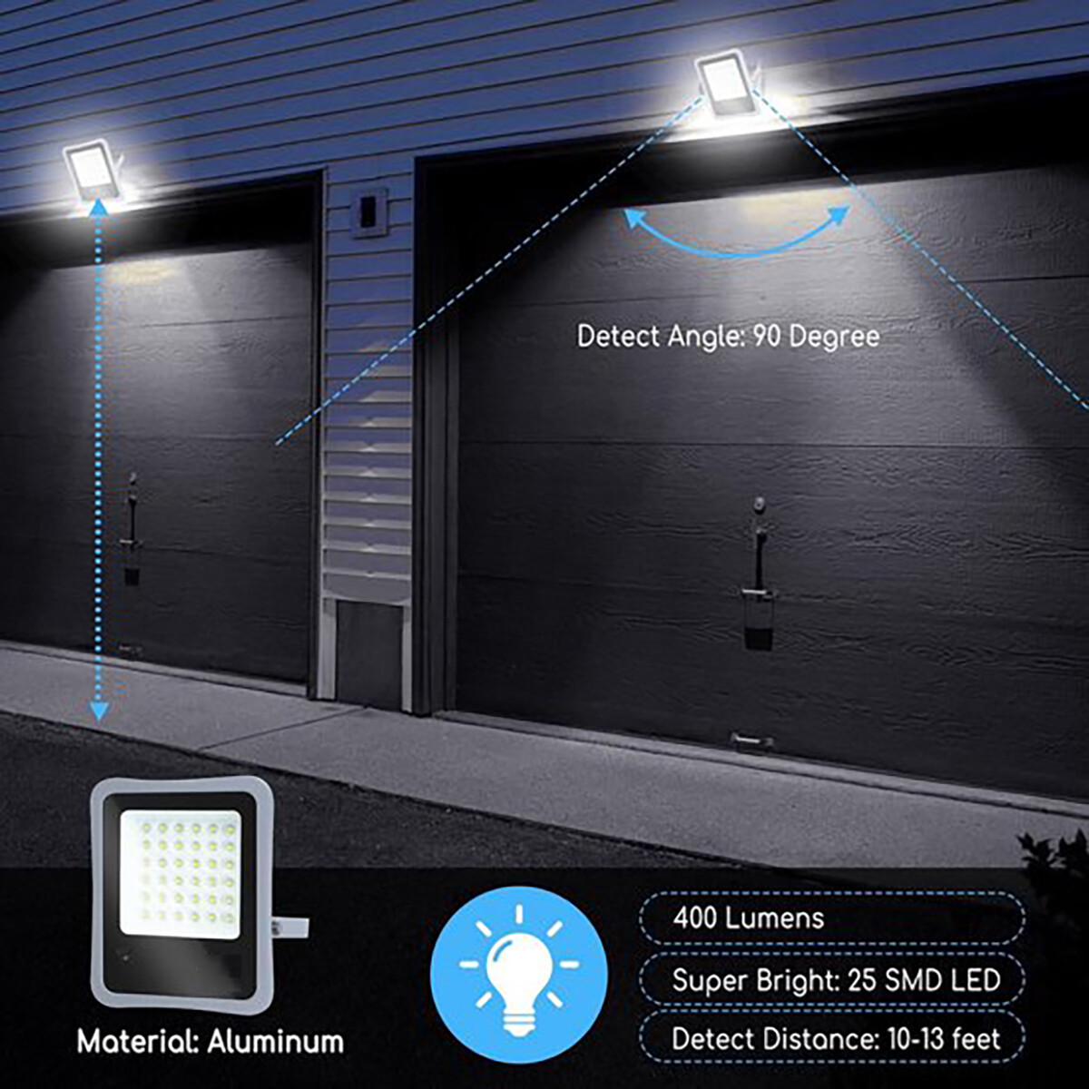 LED Flutlicht mit Solarenergie - LED Flutlicht - Aigi Florida - LED Solar Gartenbeleuchtung Wandleuchte - Fernbedienung - Wasserdicht IP65 - 200W - Kaltweiß 6500K