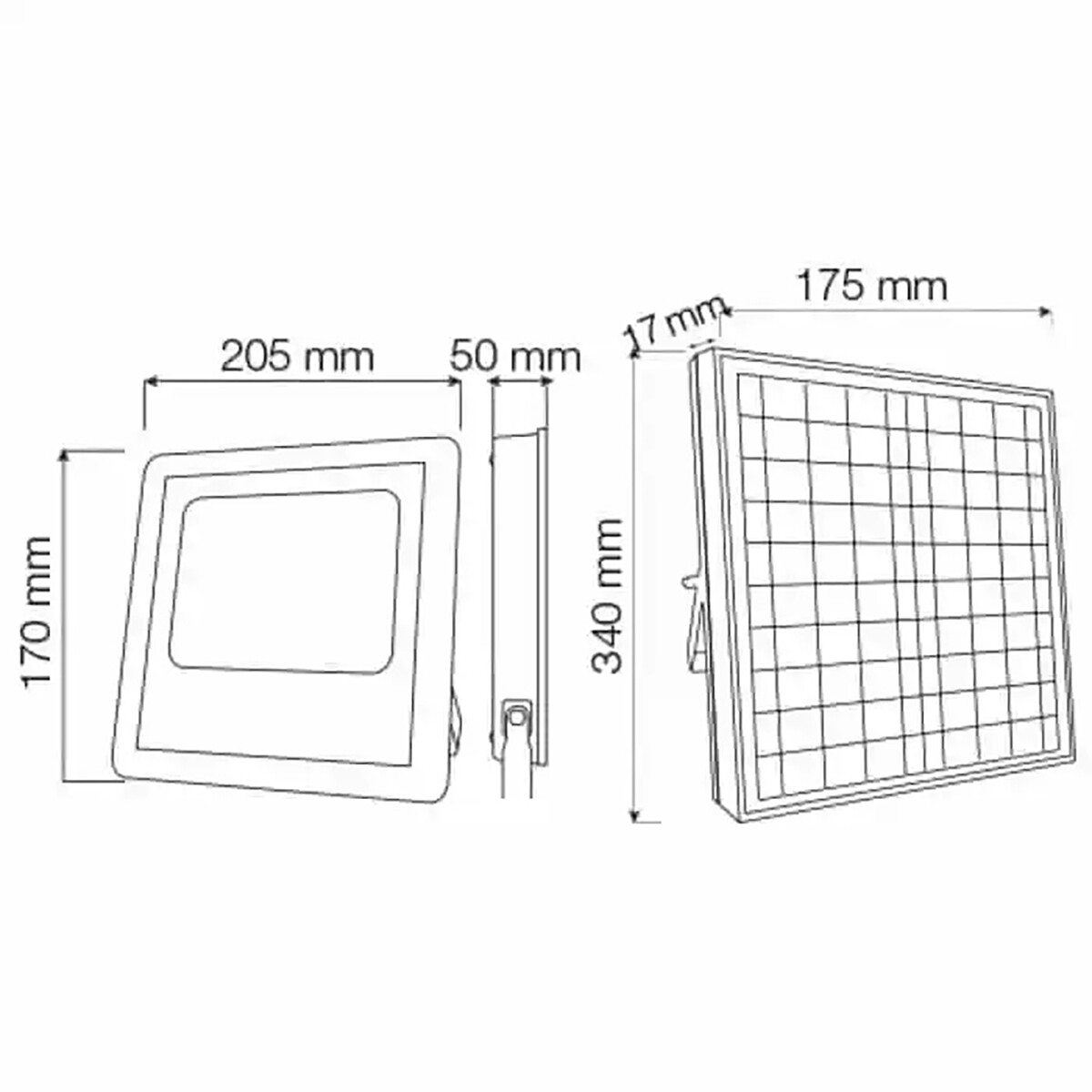 LED Flutlicht mit Solarenergie - LED Scheinwerfer - LED Solar Gartenbeleuchtung Wandleuchte - Togre - 25W - Kaltweiß 6400K - Fernbedienung - Wasserdicht IP65 - Aluminium