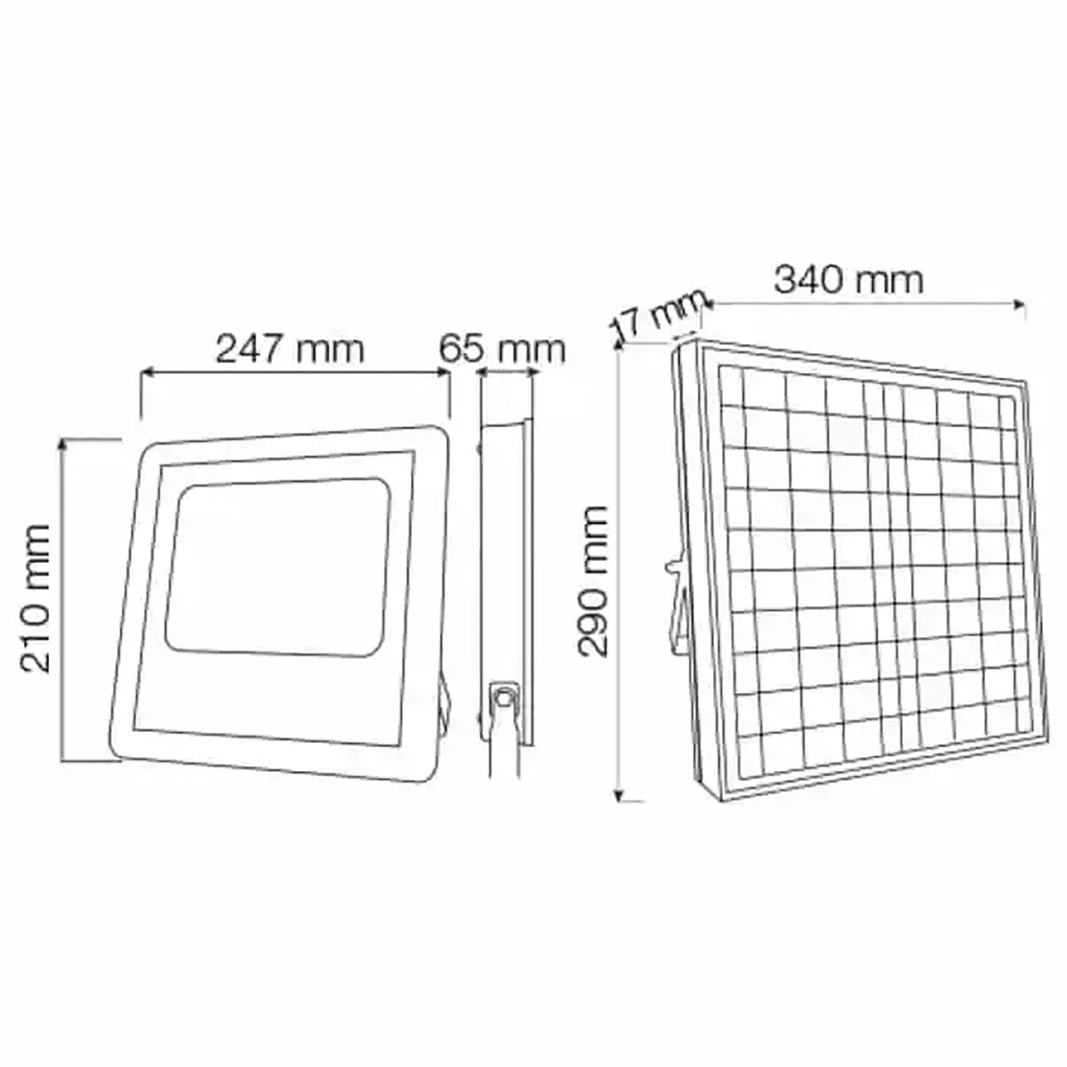 LED Flutlicht mit Solarenergie - LED Scheinwerfer - LED Solar Gartenbeleuchtung Wandleuchte - Togre - 40W - Kaltweiß 6400K - Fernbedienung - Wasserdicht IP65 - Aluminium