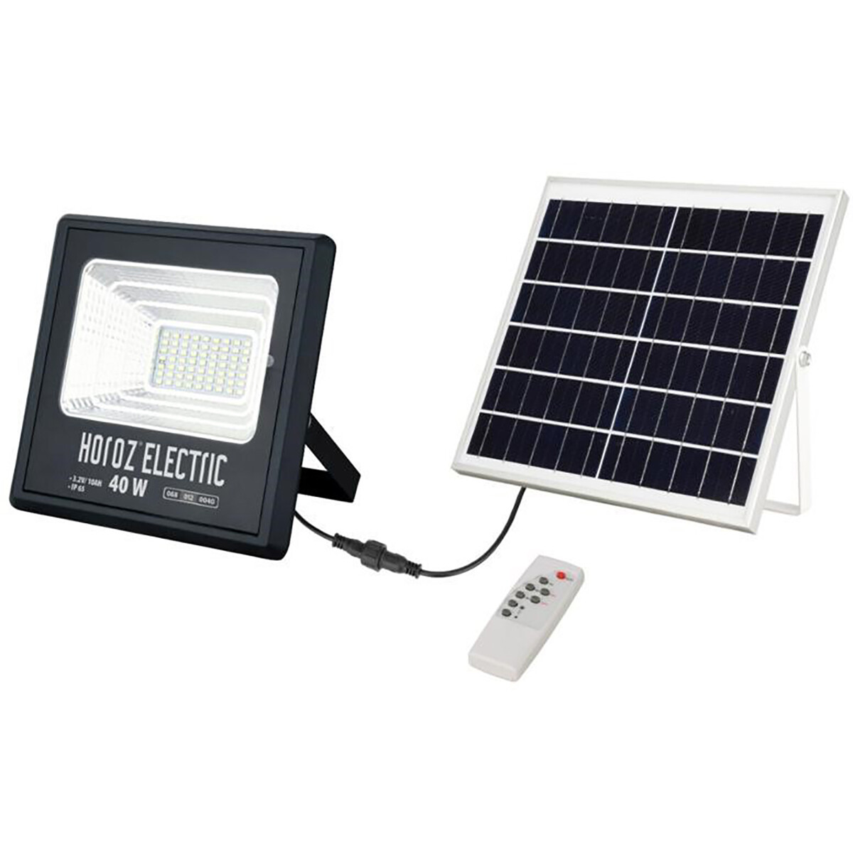 LED Flutlicht mit Solarenergie - LED Scheinwerfer - LED Solar Gartenbeleuchtung Wandleuchte - Togre - 40W - Kaltweiß 6400K - Fernbedienung - Wasserdicht IP65 - Aluminium