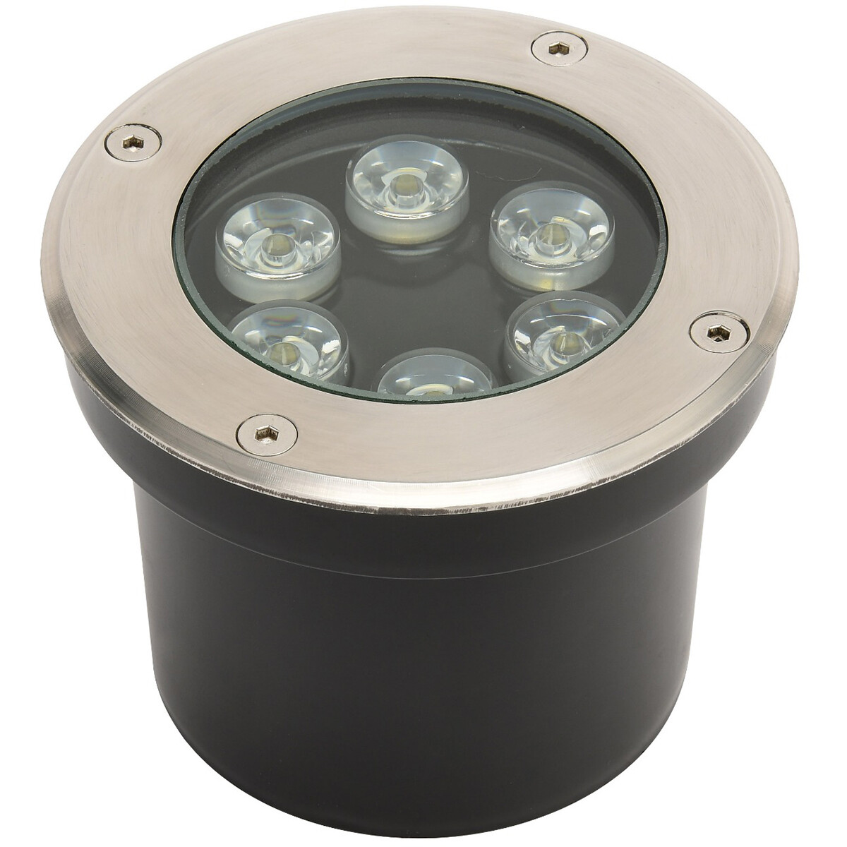 LED Bodeneinbauleuchte - Aruz - Einbau Rund - 6W - Wasserdicht IP67 - Neutralweiß 4000K - Rund - Matt Chrom - Edelstahl