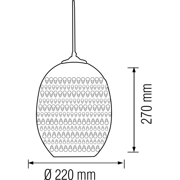 LED Hängelampe 3D - Quanta - Oval - Chrom Glas - E27