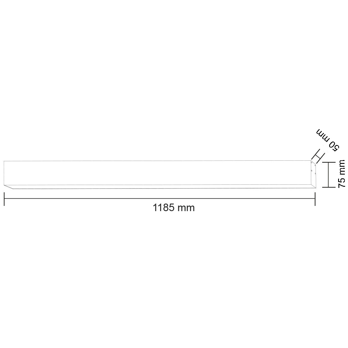 LED Hängeleuchte - Deckenleuchte - Pendelleuchte - Linienbeleuchtung - Lineare Beleuchtung - Kobalt - 40W - Natürliches Weiß 4000K - Schwarz