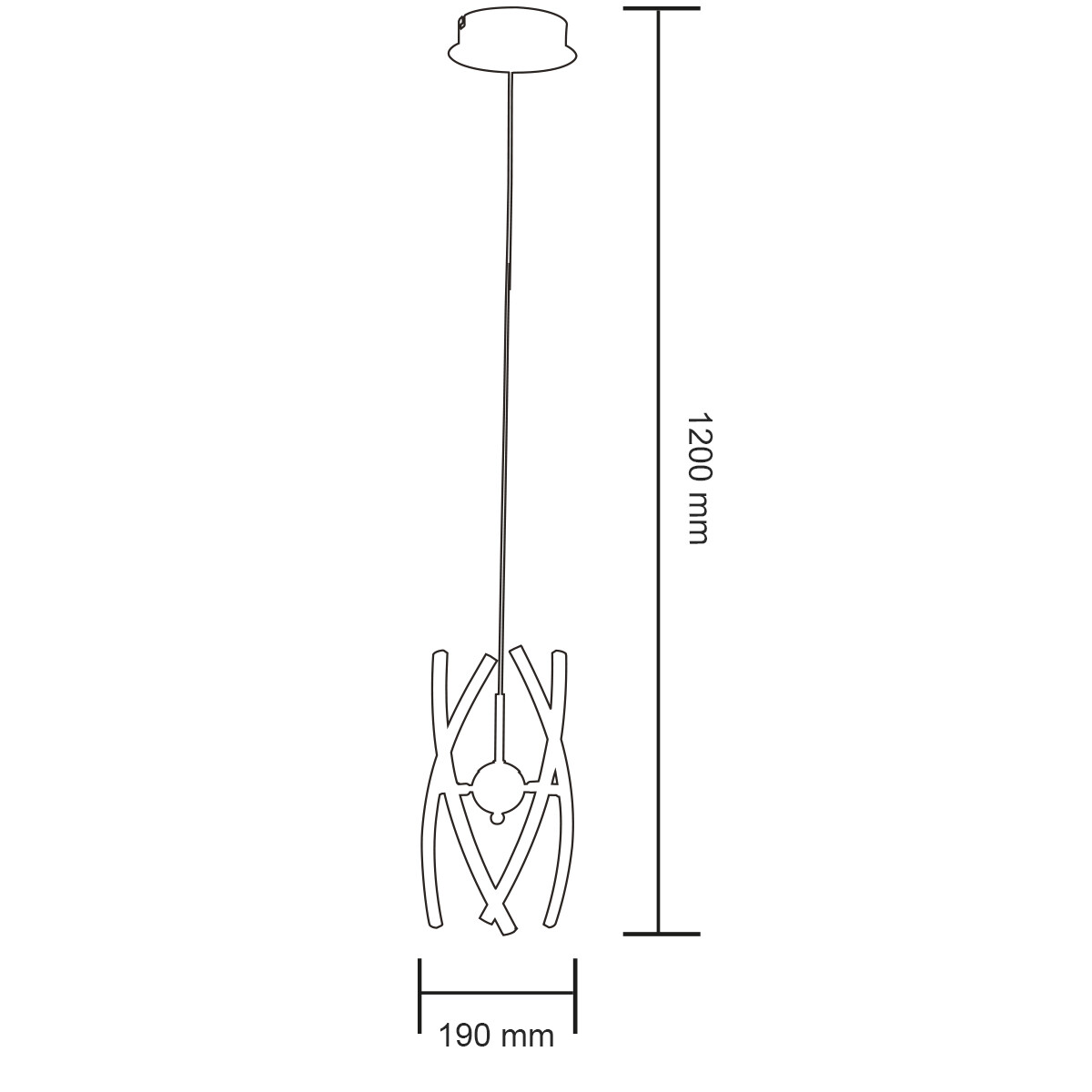 LED Hängelampe - Hängeleuchte - Optra - 12W - Neutralweiß 4000K - 1-flammig - Matt Chrom - Aluminium