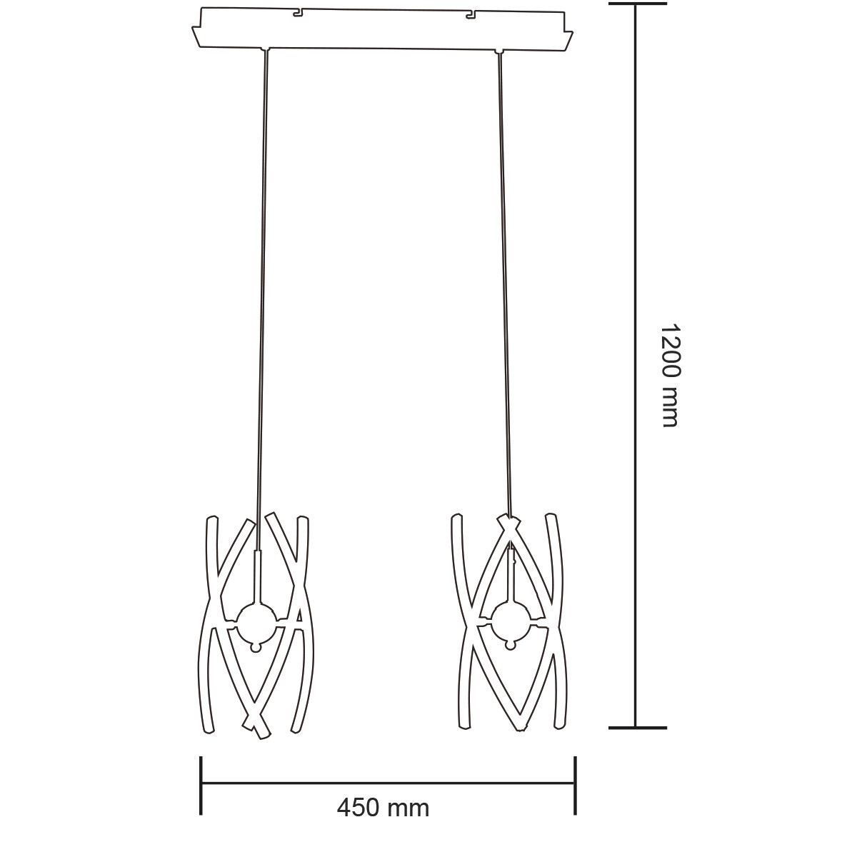 LED Hängelampe - Hängeleuchte - Optra - 24W - Neutralweiß 4000K - 2-flammig - Matt Chrom - Aluminium