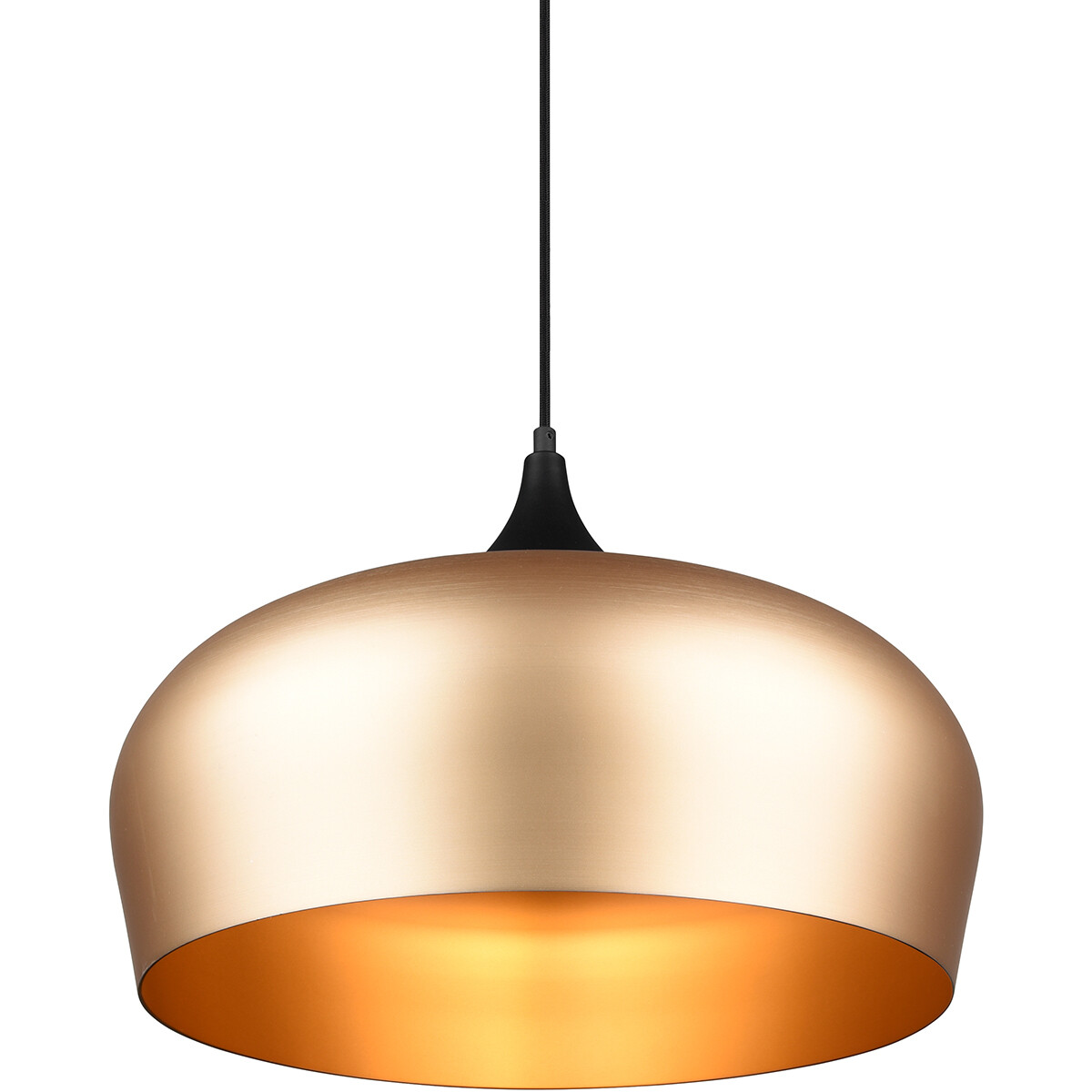 LED Hängelampe - Hängeleuchte - Trion Christa - E27 Fassung - Rund - Matt Gold - Aluminium - Ø450mm