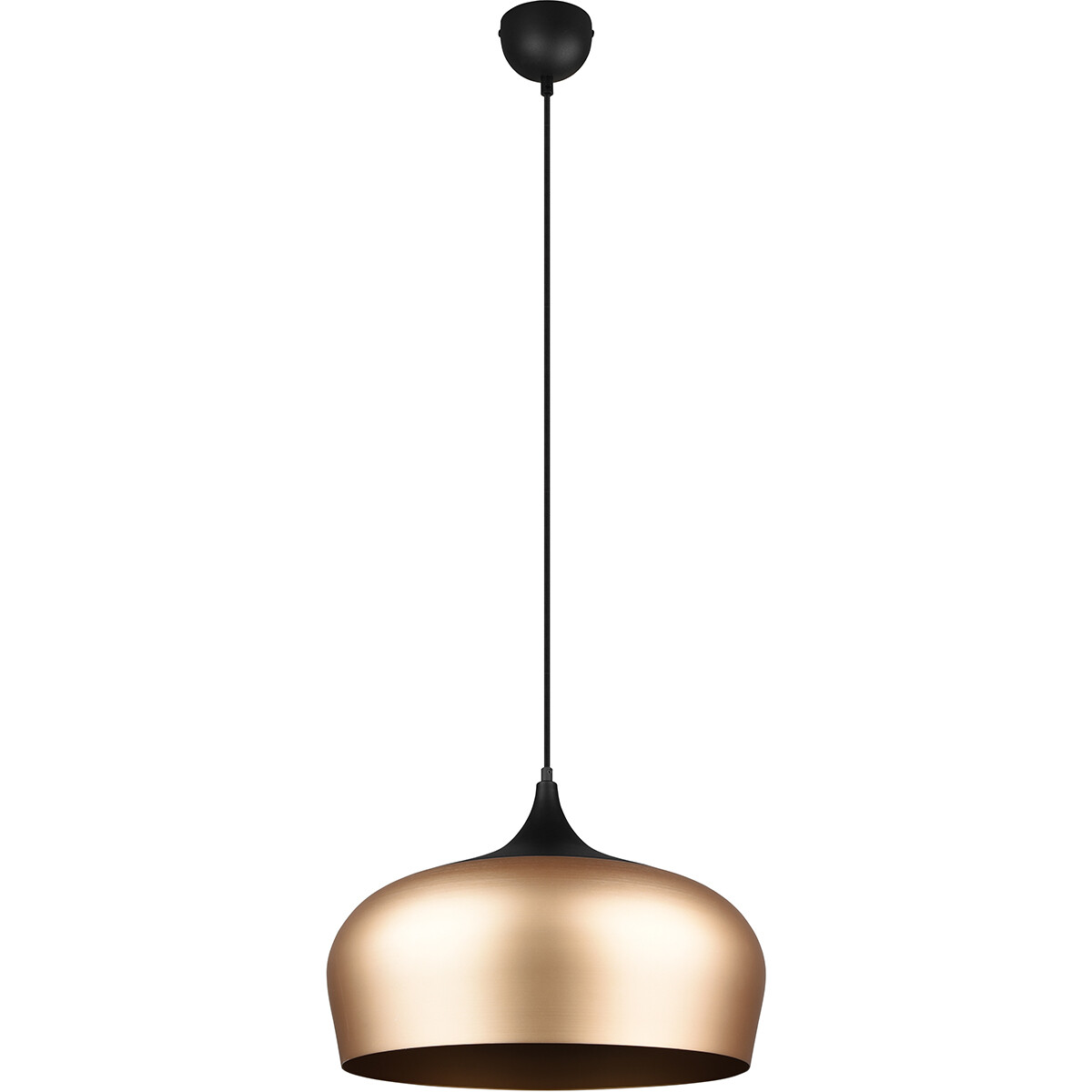 LED Hängelampe - Hängeleuchte - Trion Christa - E27 Fassung - Rund - Matt Gold - Aluminium - Ø450mm