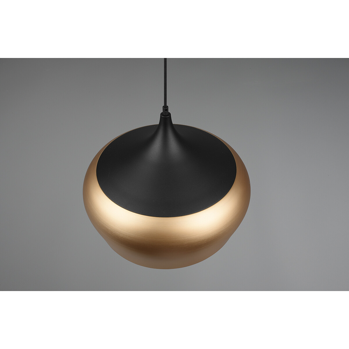 LED Hängelampe - Hängeleuchte - Trion Christa - E27 Fassung - Rund - Matt Gold - Aluminium - Ø450mm