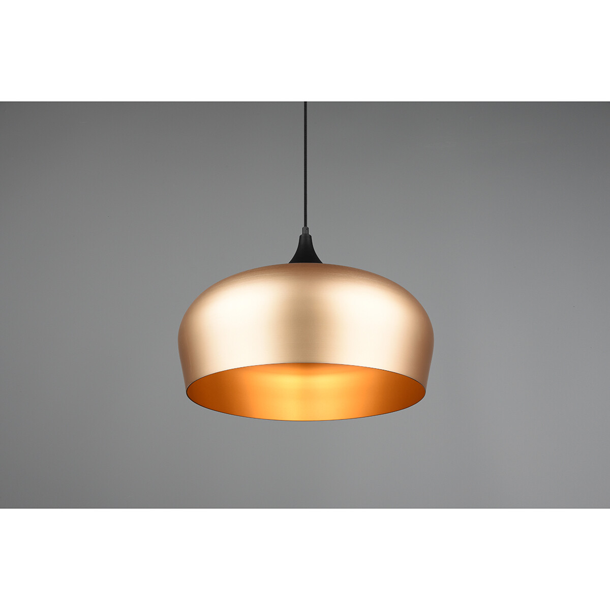 LED Hängelampe - Hängeleuchte - Trion Christa - E27 Fassung - Rund - Matt Gold - Aluminium - Ø450mm