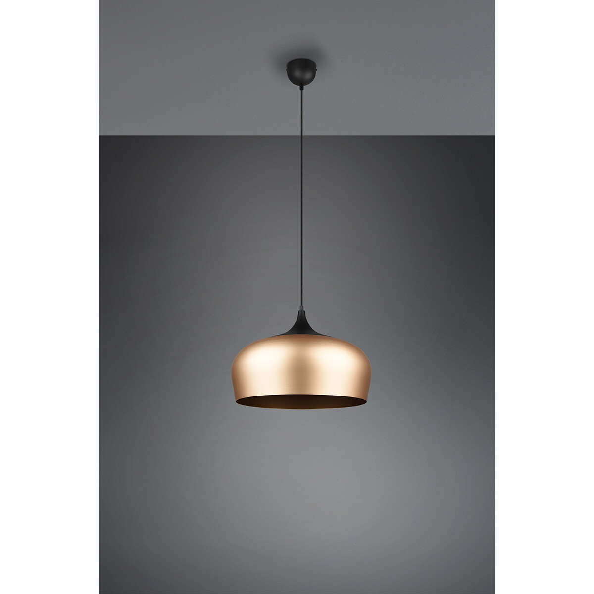 LED Hängelampe - Hängeleuchte - Trion Christa - E27 Fassung - Rund - Matt Gold - Aluminium - Ø450mm