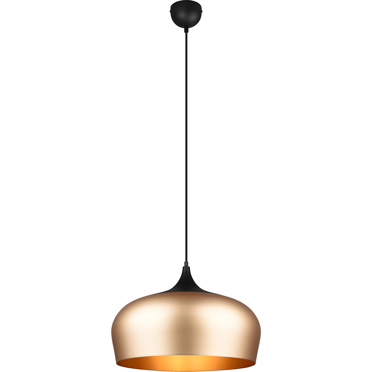 LED Hängelampe - Hängeleuchte - Trion Christa - E27 Fassung - Rund - Matt Gold - Aluminium - Ø450mm