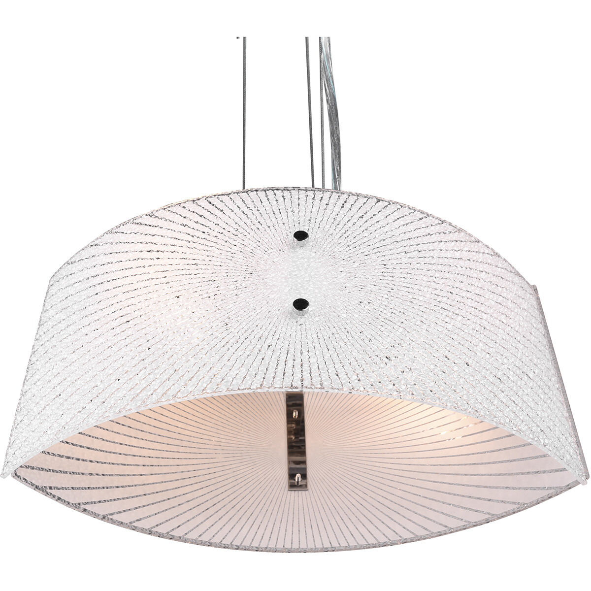 LED Hängelampe - Hängeleuchte - Trion Elize - E27 Fassung - 2-flammig - Oval - Matt Chrom - Aluminium