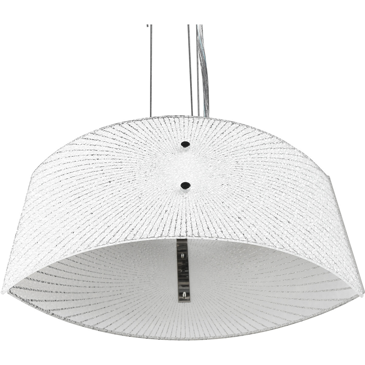 LED Hängelampe - Hängeleuchte - Trion Elize - E27 Fassung - 2-flammig - Oval - Matt Chrom - Aluminium