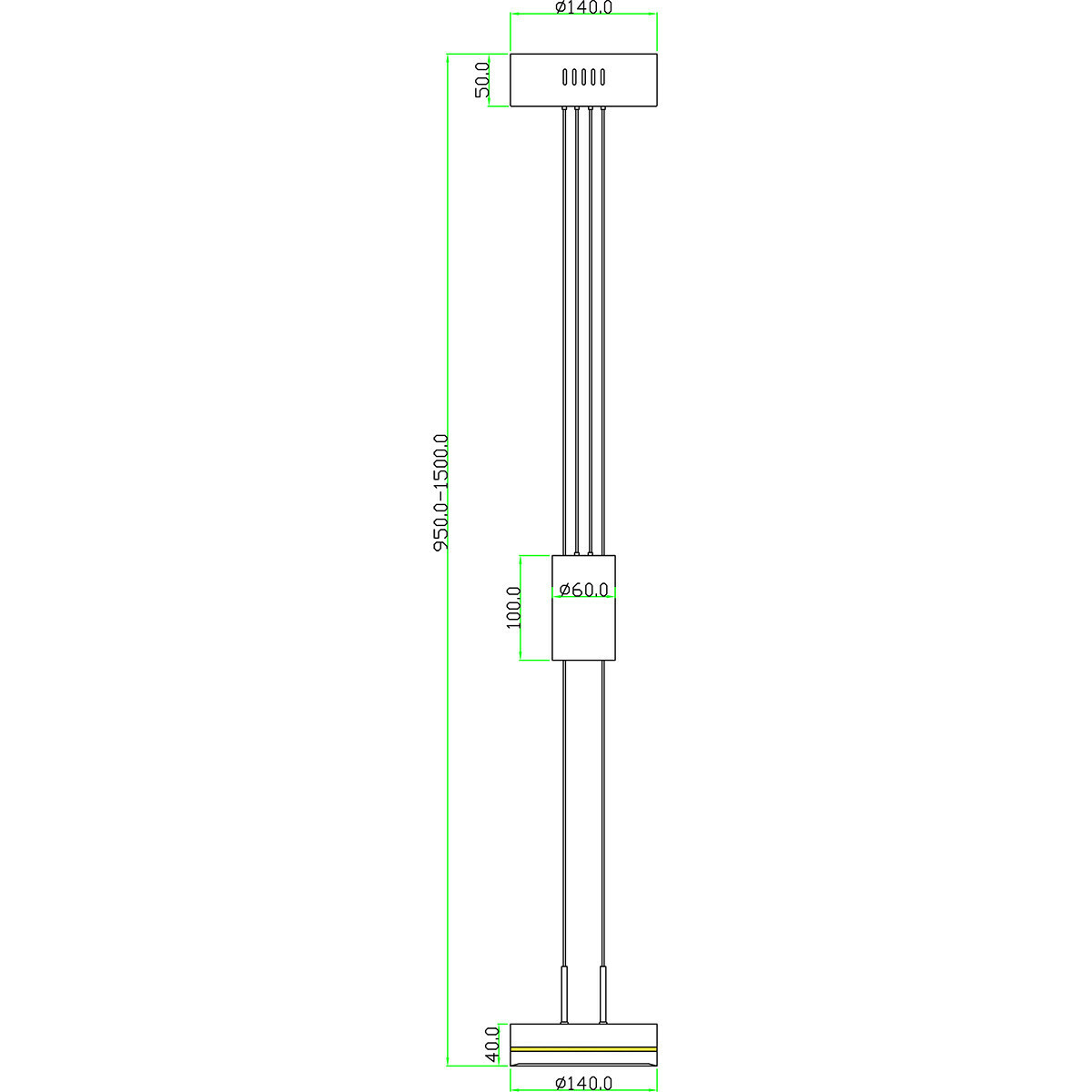 LED Hängelampe - Hängeleuchte - Trion Franco - 7.2W - 1-flammig - Warmweiß 3000K - Dimmbar - Rund - Matt Anthrazit - Aluminium