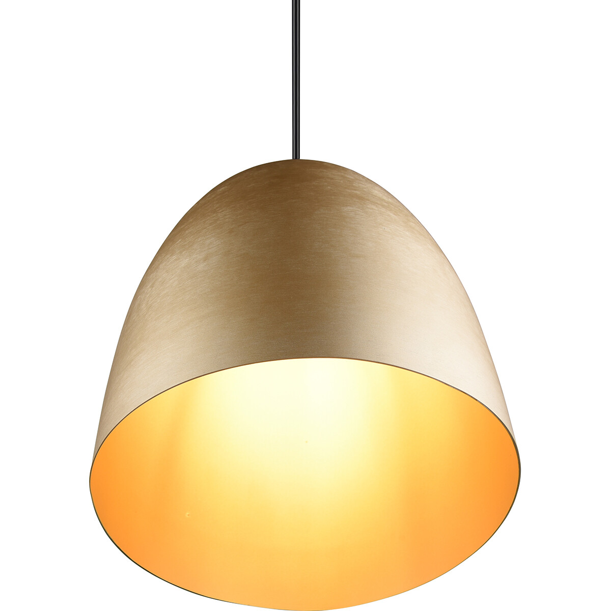 LED Hängelampe - Hängeleuchte - Trion Lopez - E27 Fassung - 1-flammig - Rund - Matt Gold - Aluminium