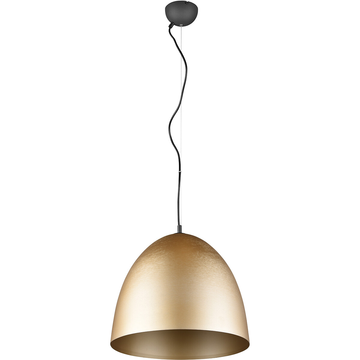 LED Hängelampe - Hängeleuchte - Trion Lopez XL - E27 Fassung - 1-flammig - Rund - Matt Gold - Aluminium