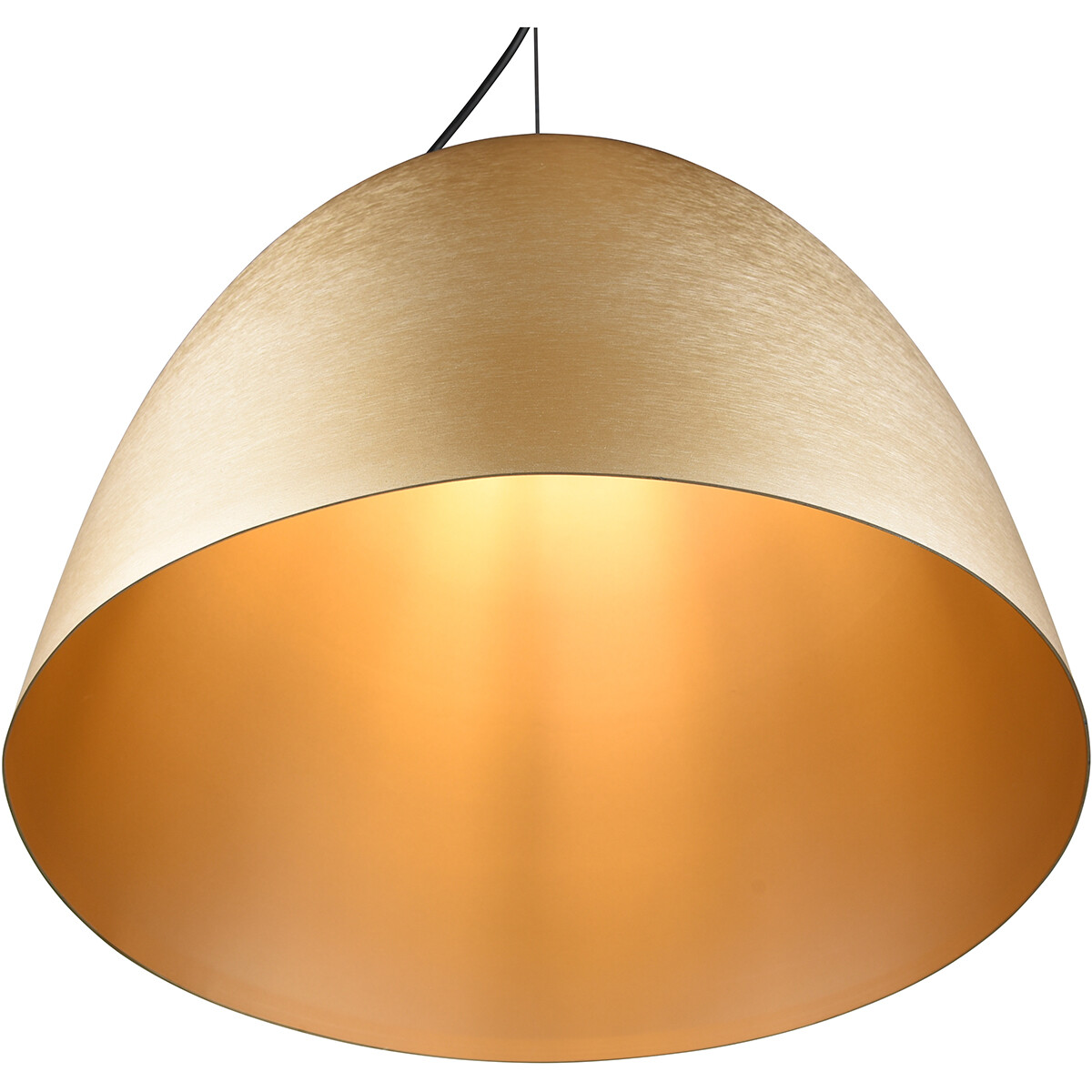 LED Hängelampe - Hängeleuchte - Trion Lopez XL - E27 Fassung - 1-flammig - Rund - Matt Gold - Aluminium