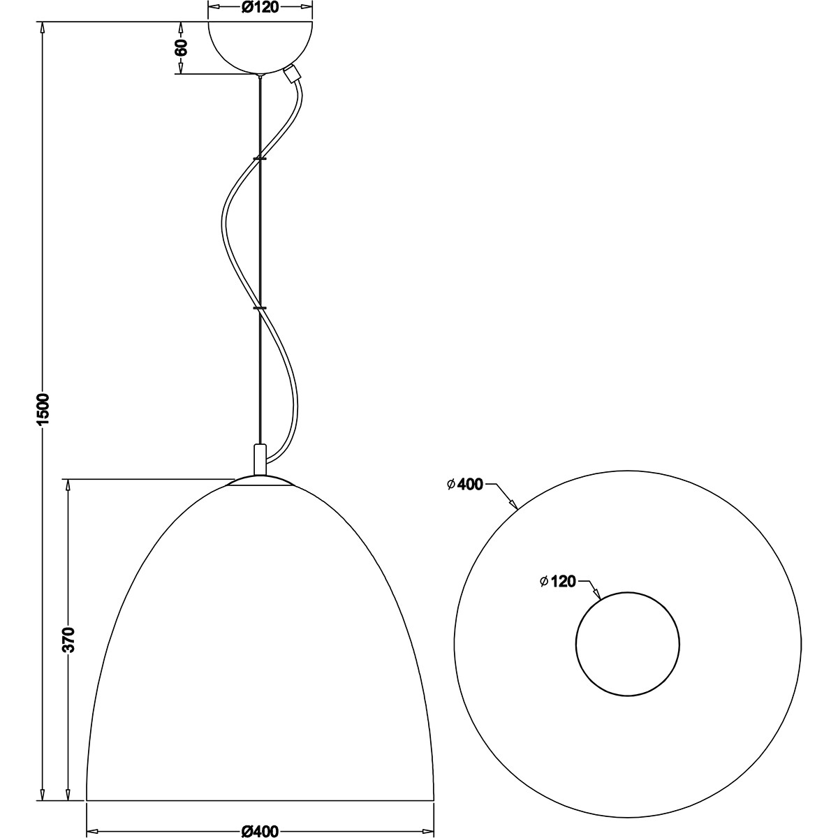 LED Hängelampe - Hängeleuchte - Trion Lopez XL - E27 Fassung - 1-flammig - Rund - Matt Gold - Aluminium