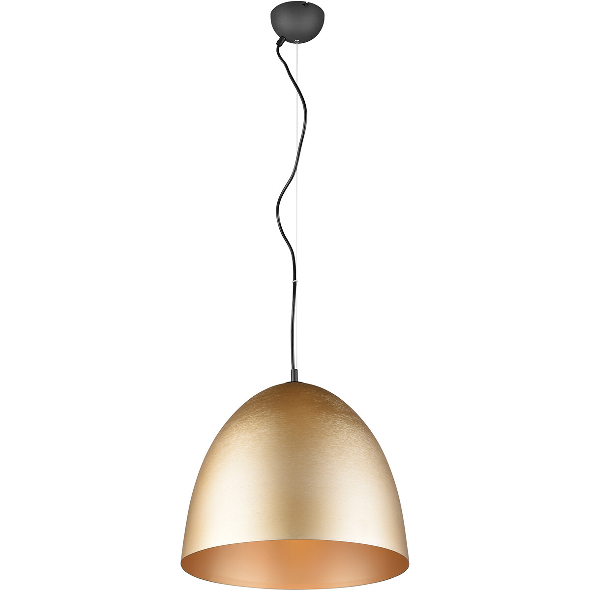 LED Hängelampe - Hängeleuchte - Trion Lopez XL - E27 Fassung - 1-flammig - Rund - Matt Gold - Aluminium