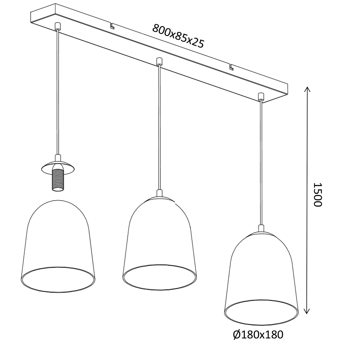 LED Deckenleuchte - Deckenbeleuchtung - Trion Onutia - E14 Sockel - 3-flammig - Rechteckig - Silber - Aluminium