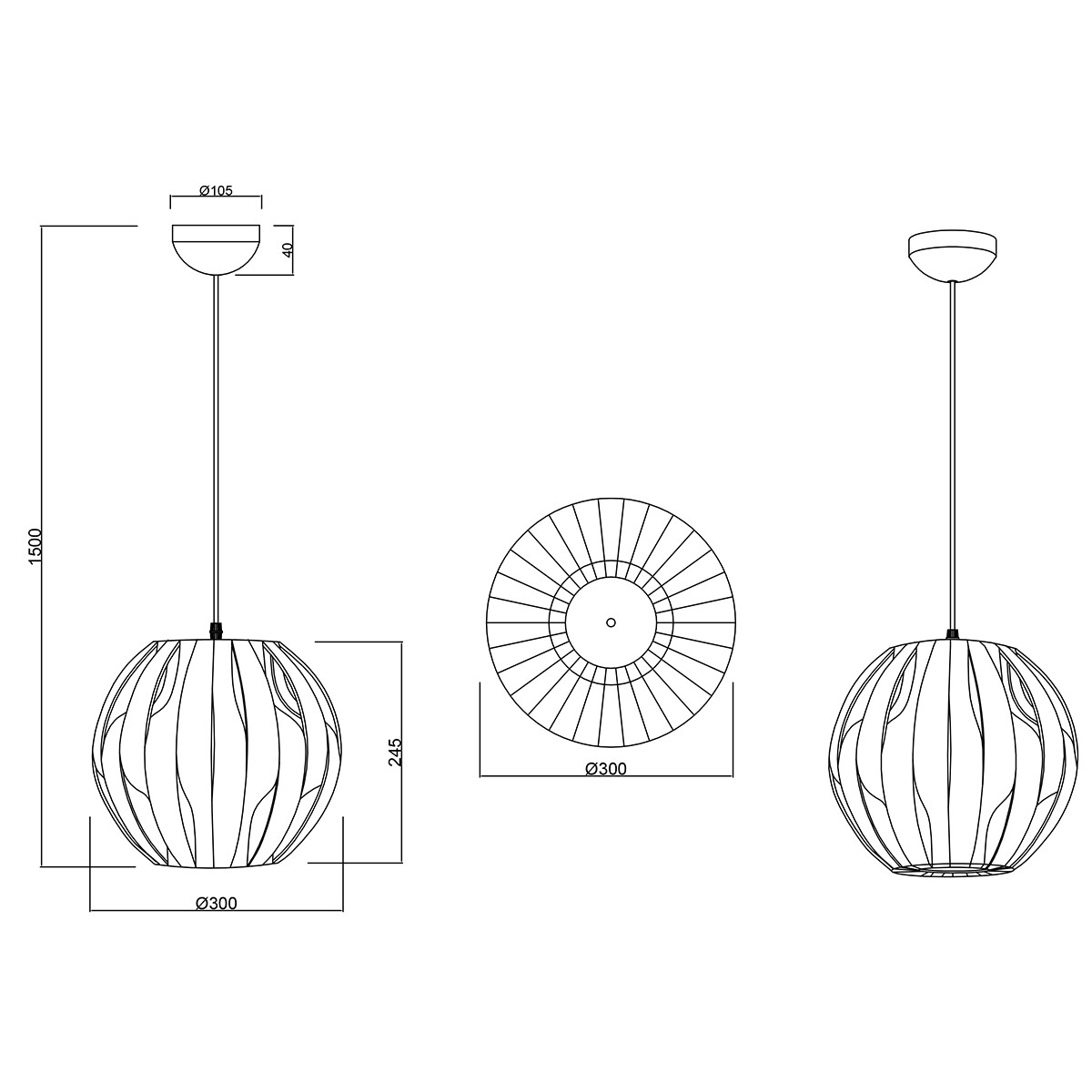 LED Deckenleuchte - Deckenbeleuchtung - Trion Pumon XL - E27 Sockel - Rund - Mattweiß - Kunststoff