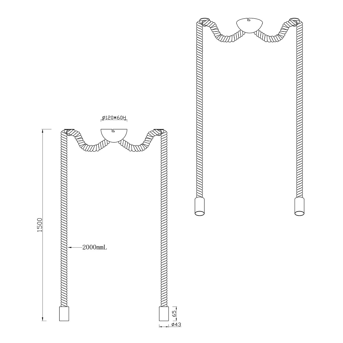 LED Deckenleuchte - Deckenbeleuchtung - Trion Robin - E27 Sockel - 2-flammig - Rund - Alte Bronze - Aluminium