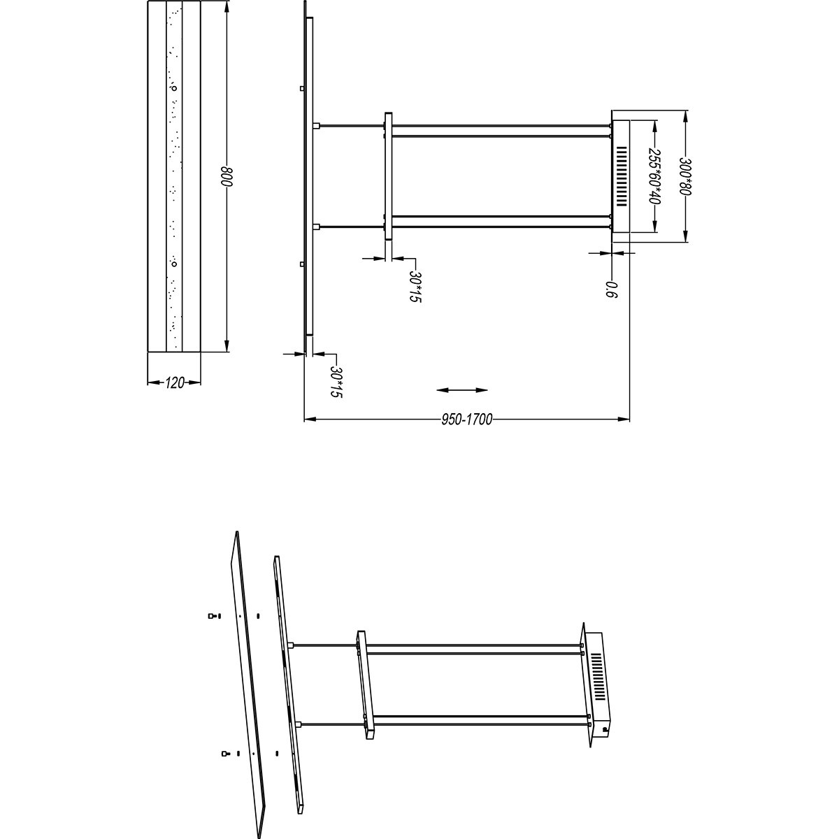 LED Pendelleuchte - Pendelbeleuchtung - Trion Silom - Warmweiß 3000K - 4-Licht - Rechteck - Matt Schwarz - Metall