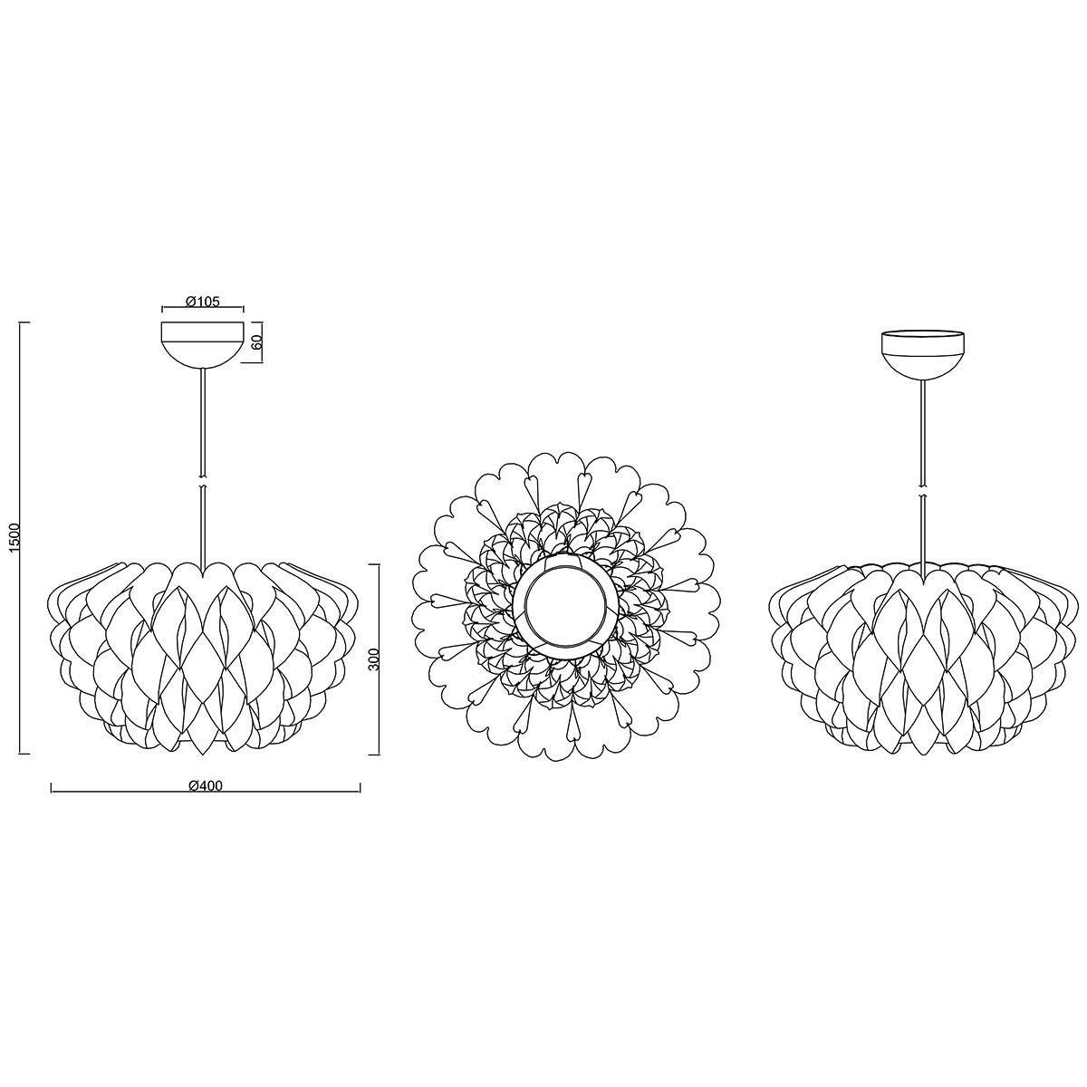 LED Deckenleuchte - Deckenbeleuchtung - Trion Talia - E27 Sockel - Rund - Mattweiß - Kunststoff