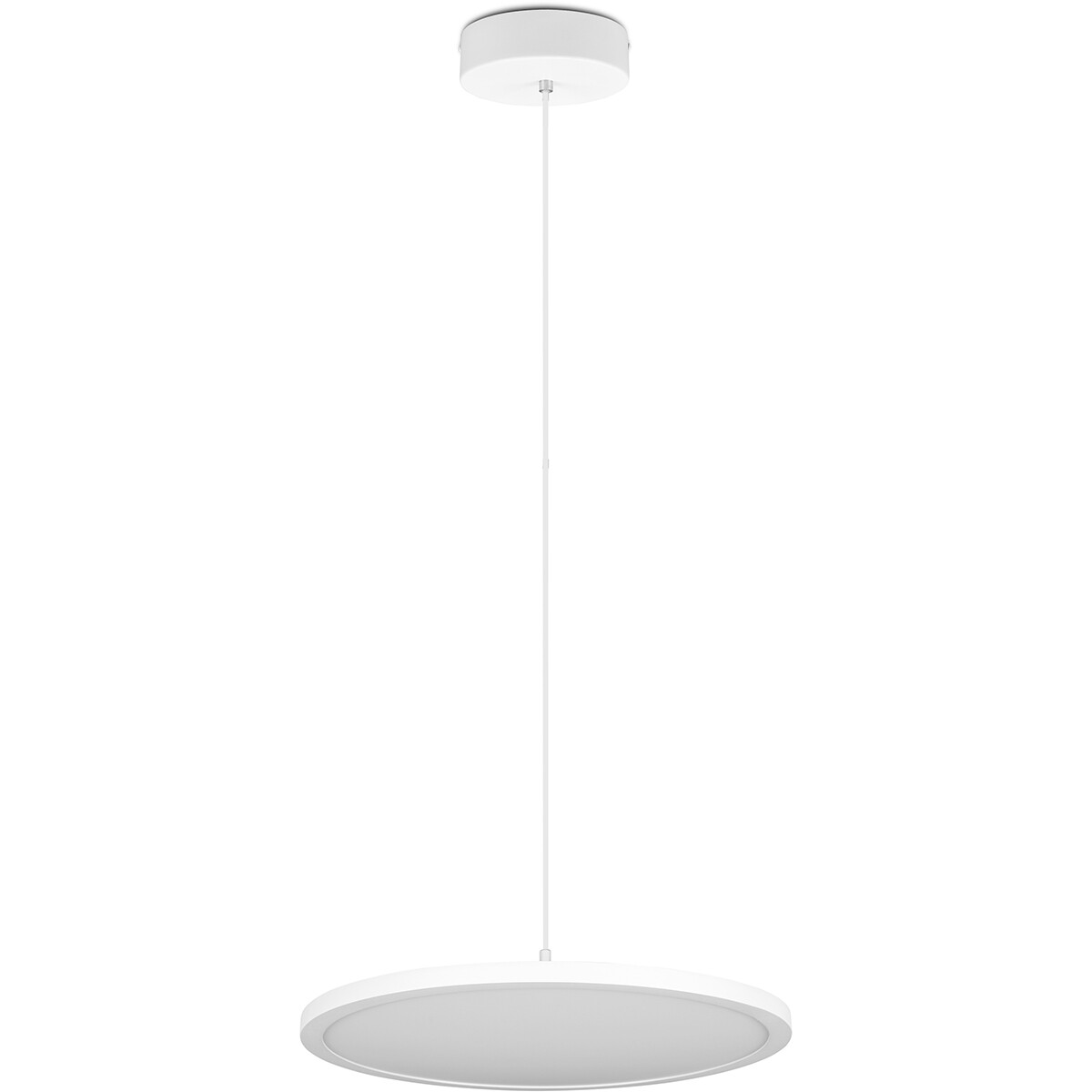 LED Hängelampe - Hängeleuchte - Trion Trula - 29W - Neutralweiß 4000K - Dimmbar - Rund - Matt Weiß - Aluminium