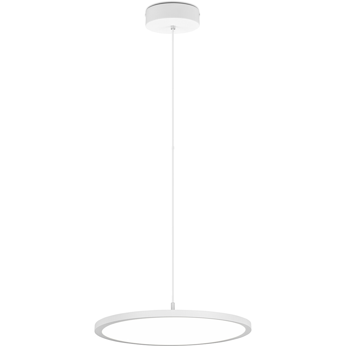 LED Hängelampe - Hängeleuchte - Trion Trula - 29W - Neutralweiß 4000K - Dimmbar - Rund - Matt Weiß - Aluminium