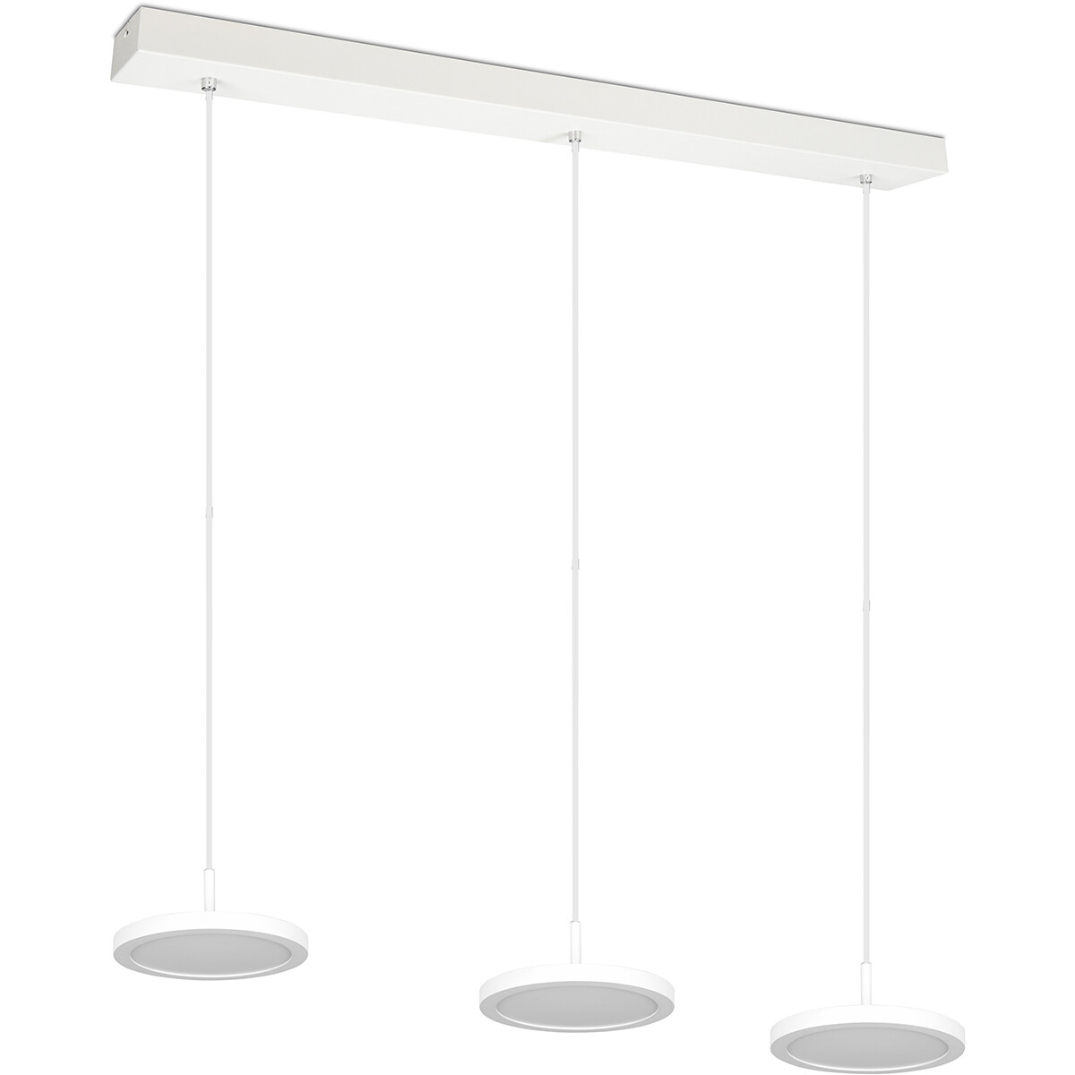 LED Hängelampe - Hängeleuchte - Trion Trula - 30W - 3-flammig - Neutralweiß 4000K - Dimmbar - Rechteck - Matt Weiß - Aluminium