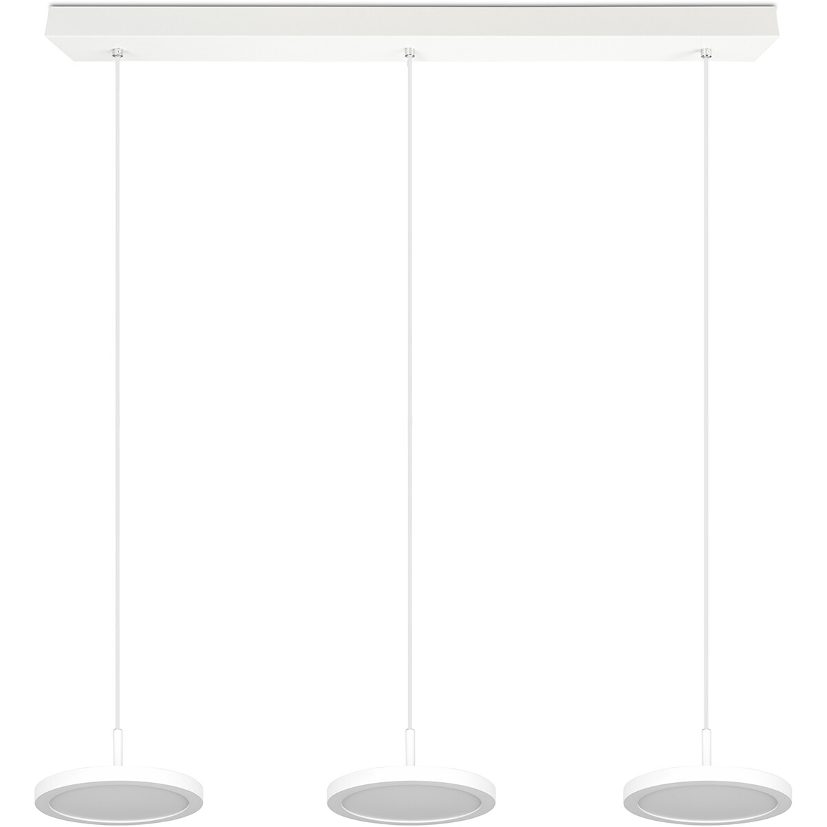 LED Hängelampe - Hängeleuchte - Trion Trula - 30W - 3-flammig - Neutralweiß 4000K - Dimmbar - Rechteck - Matt Weiß - Aluminium