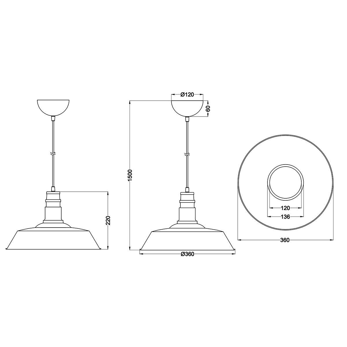 LED Deckenleuchte - Deckenbeleuchtung - Trion Wulo - E27 Sockel - Rund - Antikes Kupfer - Aluminium