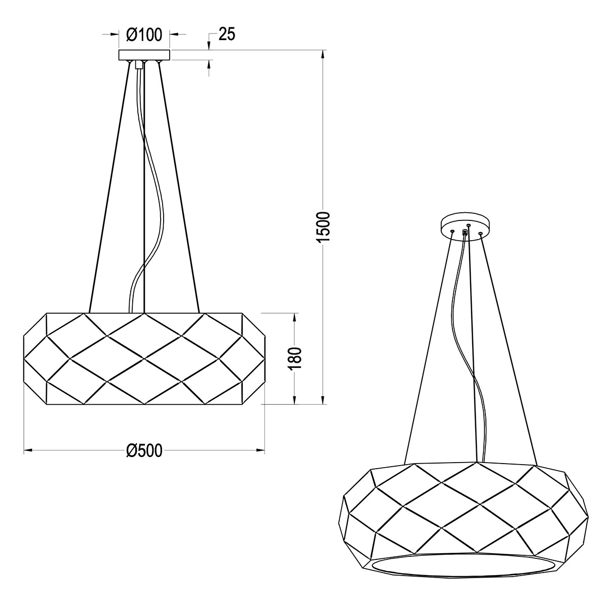 LED Deckenleuchte - Deckenbeleuchtung - Trion Zanda - E27 Sockel - 3-flammig - Rund - Mattschwarz - Aluminium