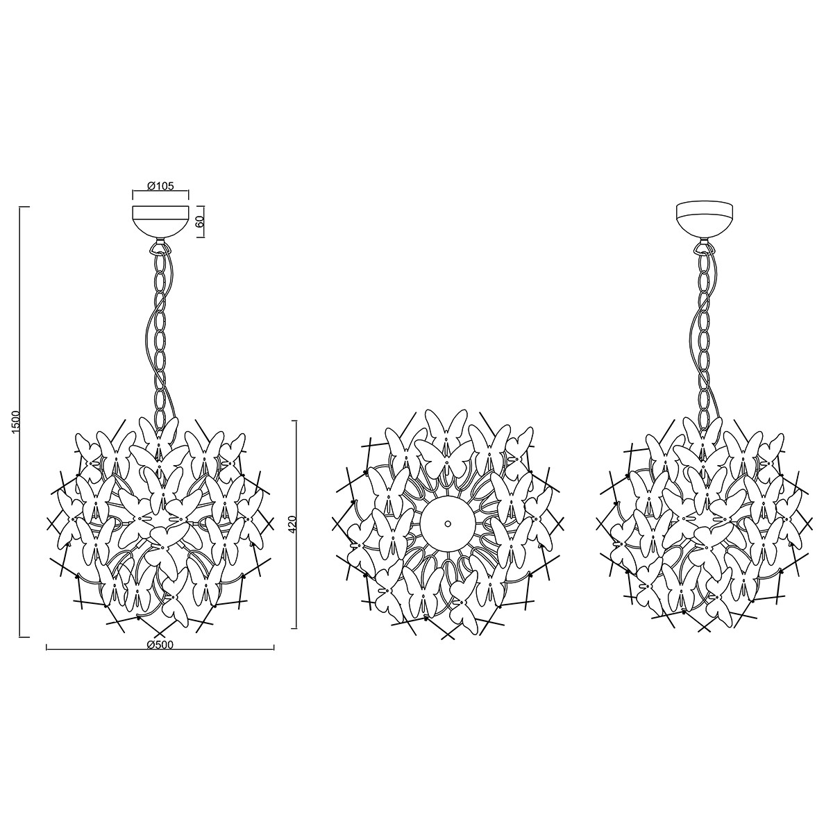 LED Hängelampe - Trion Baduli - G9 Sockel - 4-flammig - Rund - Chrom - Aluminium