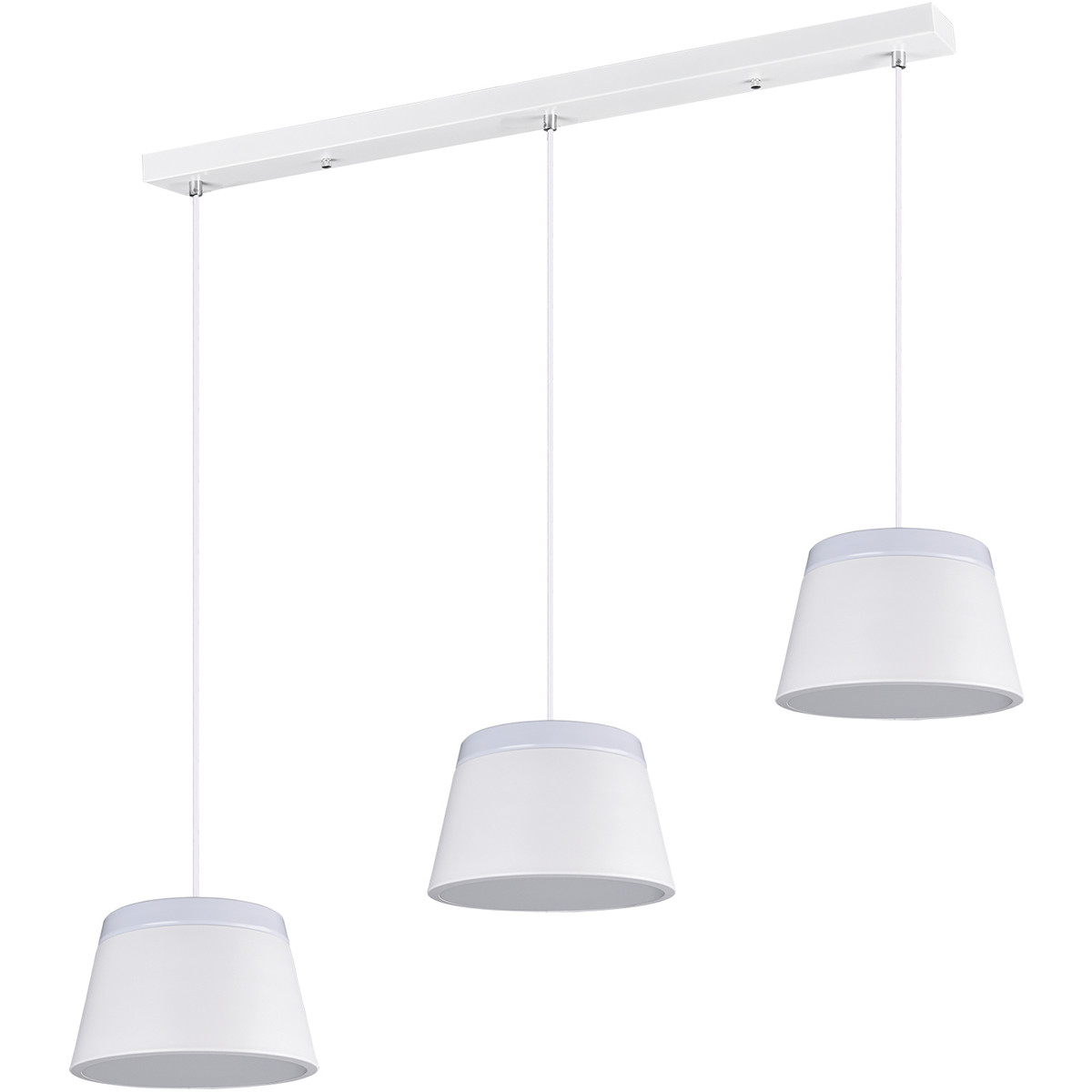 LED Hängelampe - Trion Barnaness - E14 Sockel - 6-flammig - Rund - Mattweiß - Aluminium