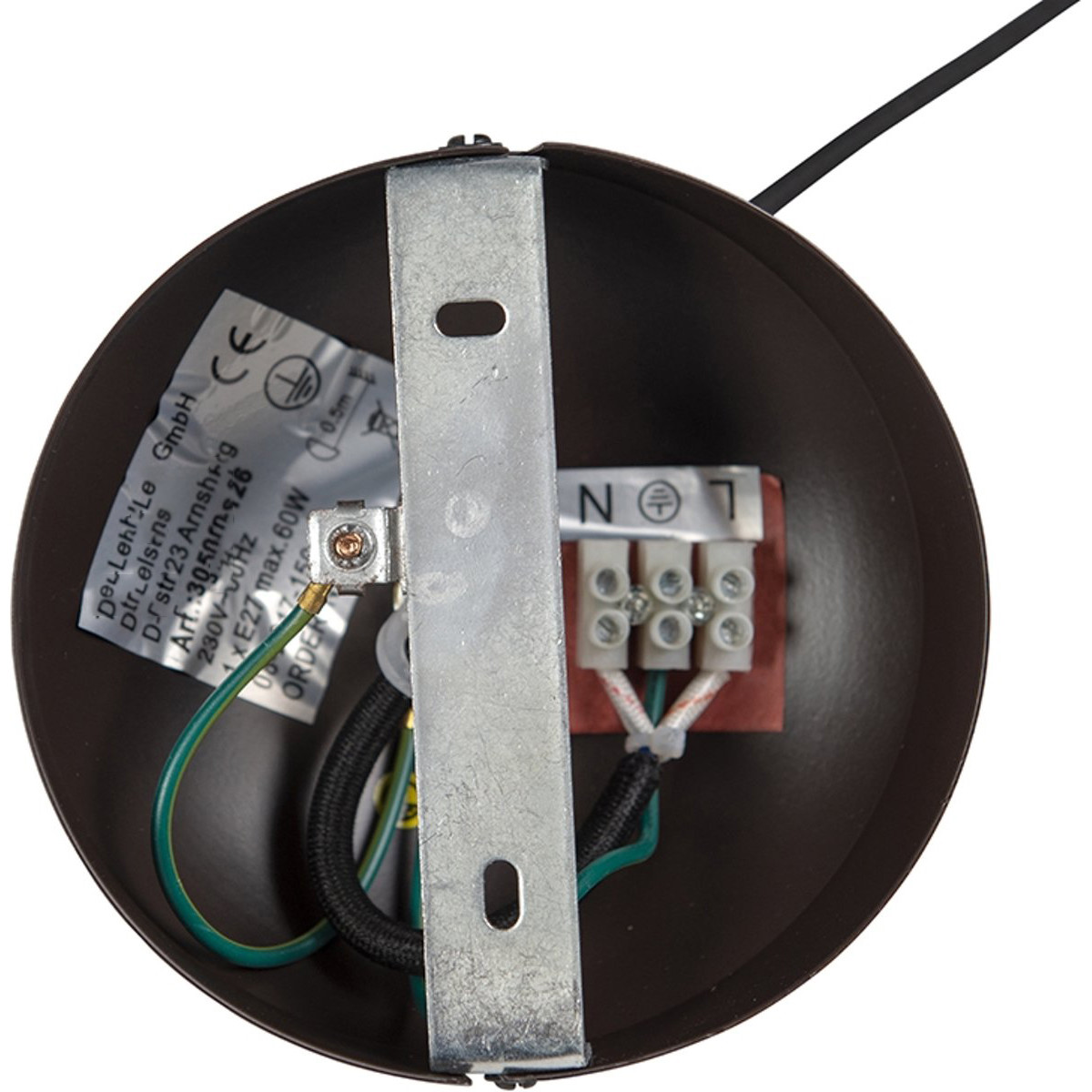 LED Hängelampe - Trion Bola - E27 Sockel - Rund - Matt Dunkelbraun Holz