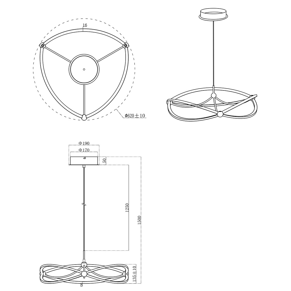 LED Deckenleuchte - Trion Charis - 42W - Warmweiß 3000K - Dimmbar - Rund - Mattes Nickel - Aluminium