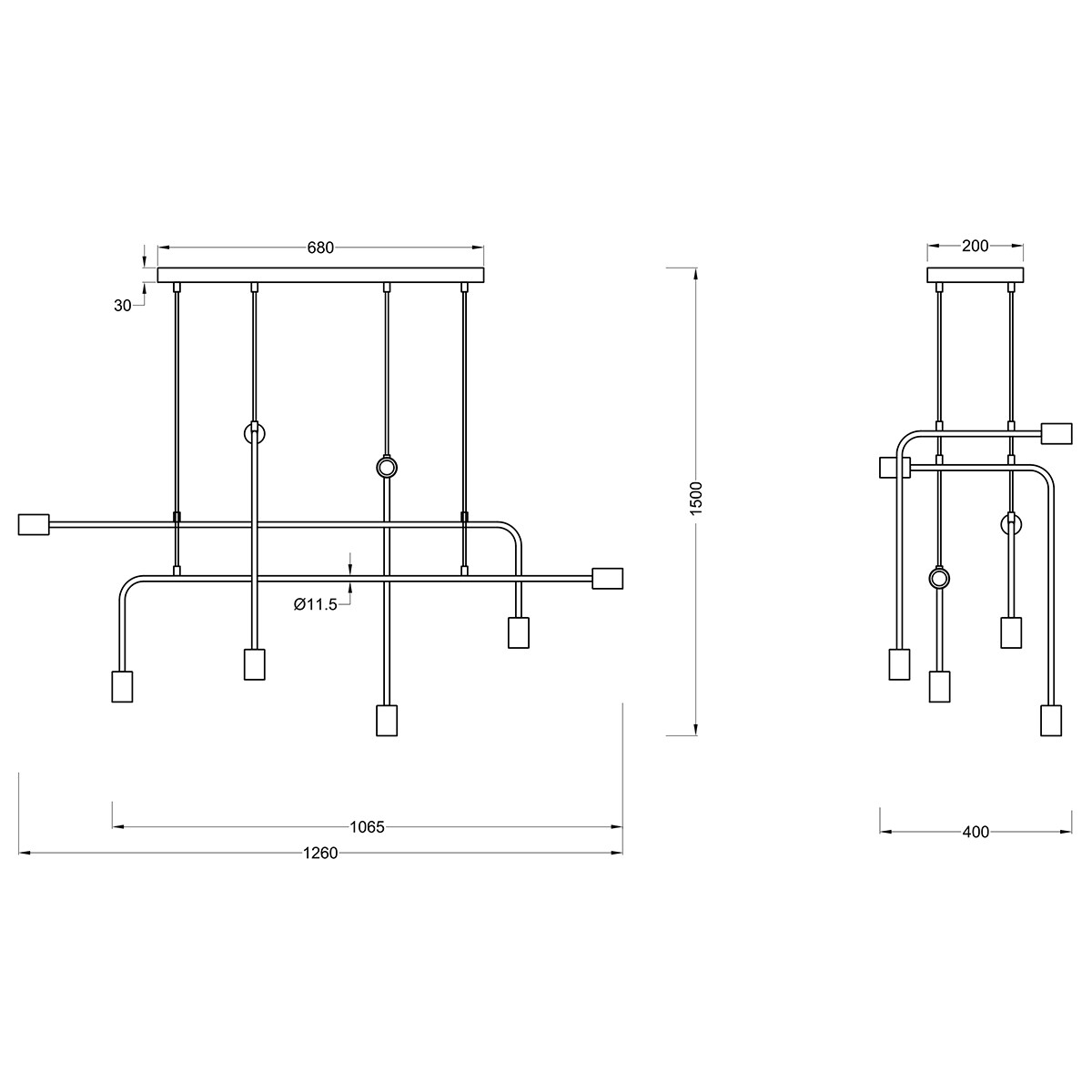 LED Deckenleuchte - Trion Conar - E27 Sockel - Rechteckig - Mattschwarz - Aluminium