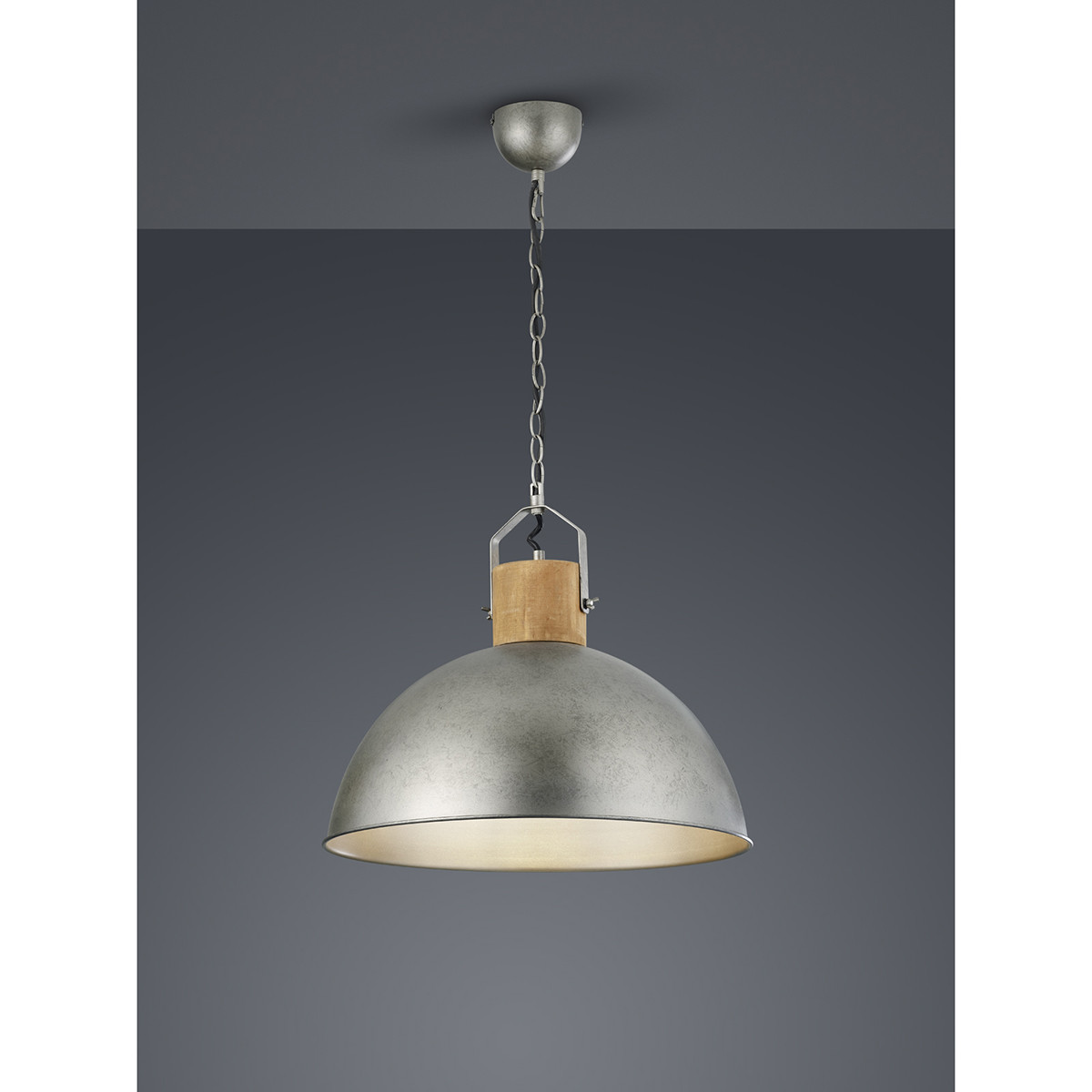 LED Hanglamp - Trion Delvira - E27 Sockel - 1-flammig - Rund - Antik Nickel - Aluminium