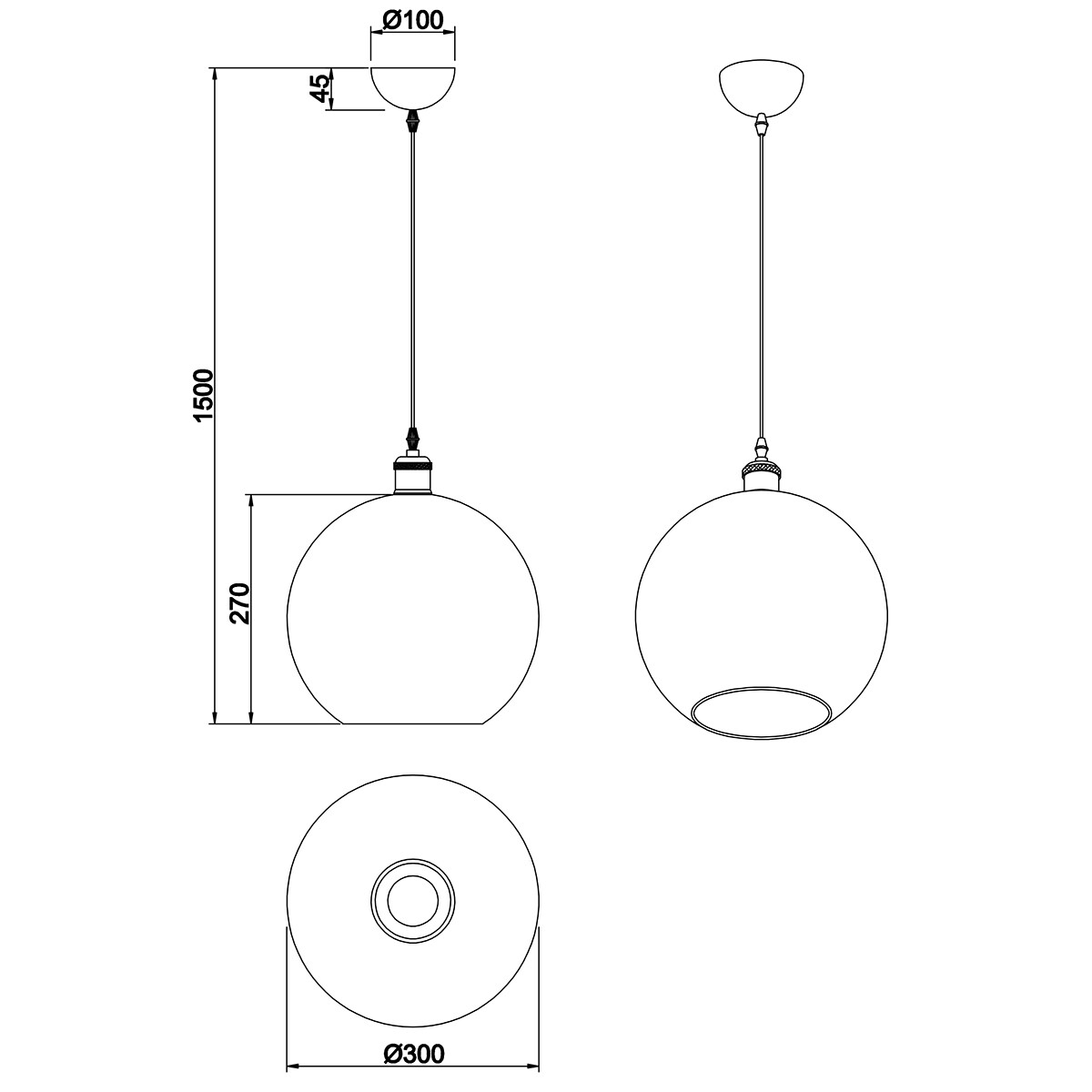 LED Deckenleuchte - Trion Dini - E27 Sockel - Rund - Mattes Nickel - Aluminium