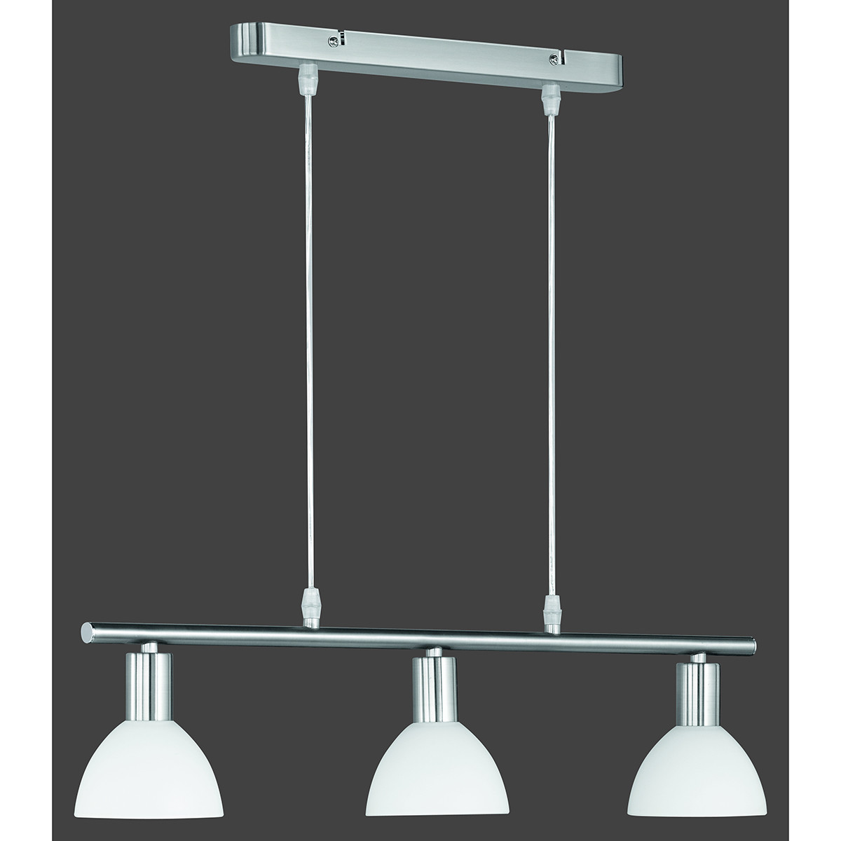 LED Hanglamp - Trion Dolina - E14 Sockel - 3-flammig - Rund - Matt Nickel - Aluminium