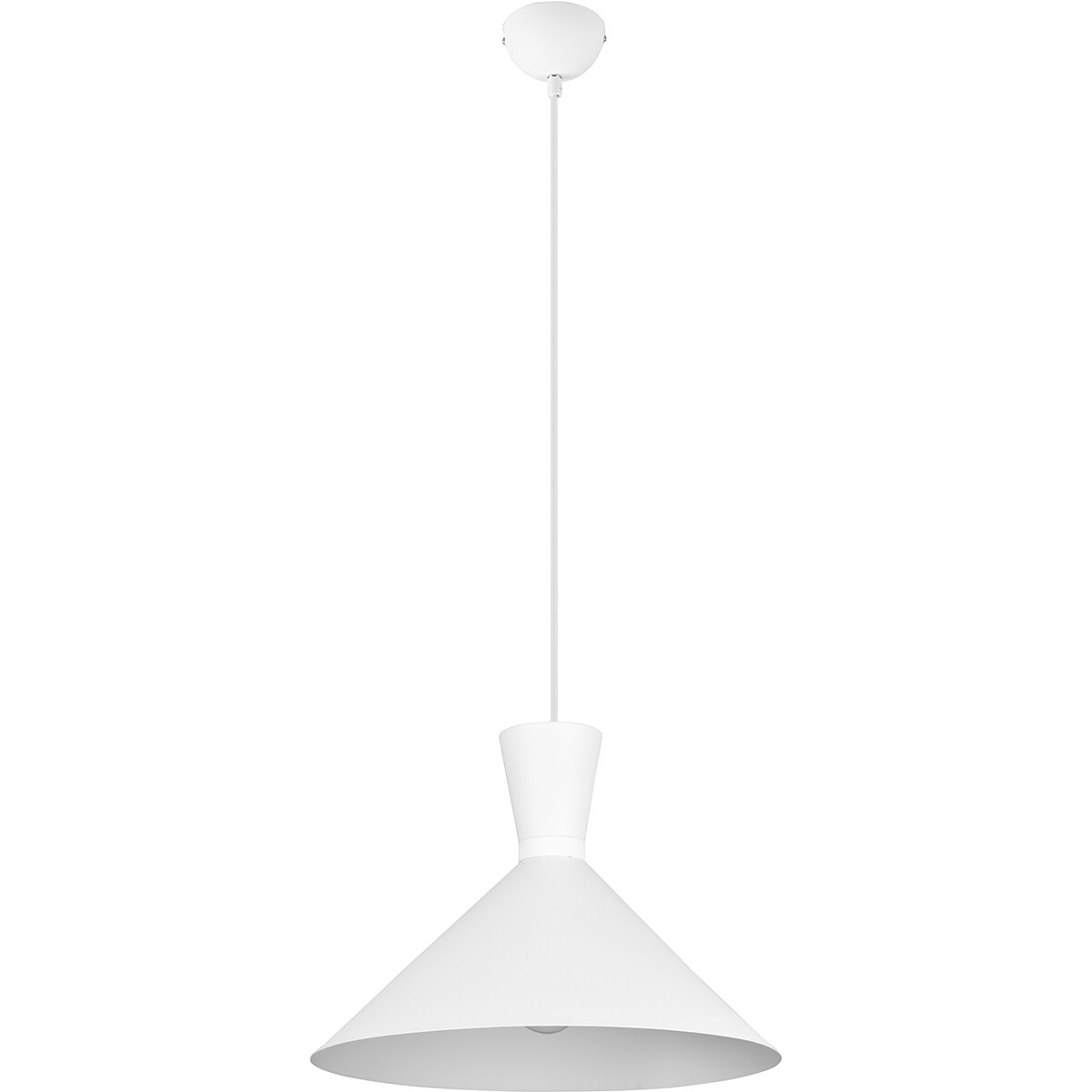 LED Hängelampe - Trion Ewomi - E27 Fassung - 1-flammig - Rund - Matt Weiß - Aluminium - Ø35cm