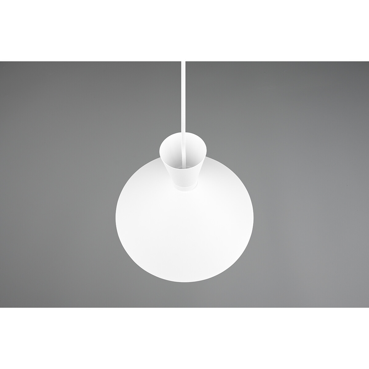 LED Hängelampe - Trion Ewomi - E27 Fassung - 1-flammig - Rund - Matt Weiß - Aluminium - Ø35cm