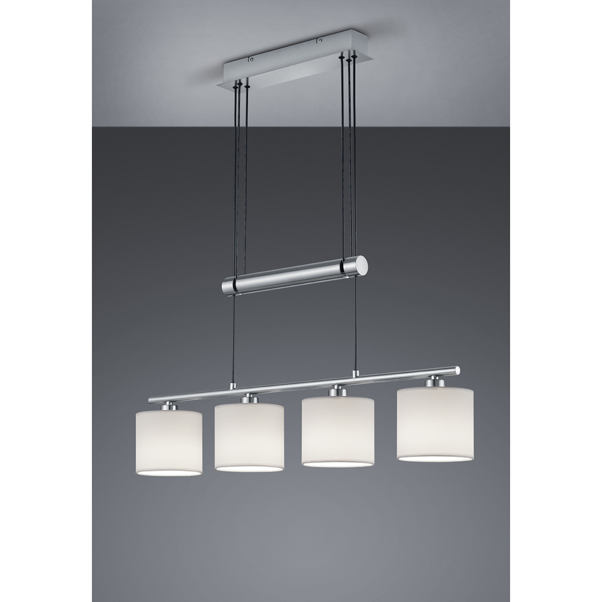 LED Hanglamp - Trion Gorino - E14 Sockel - 4-flammig - Rechteckig - Mattweiß - Aluminium