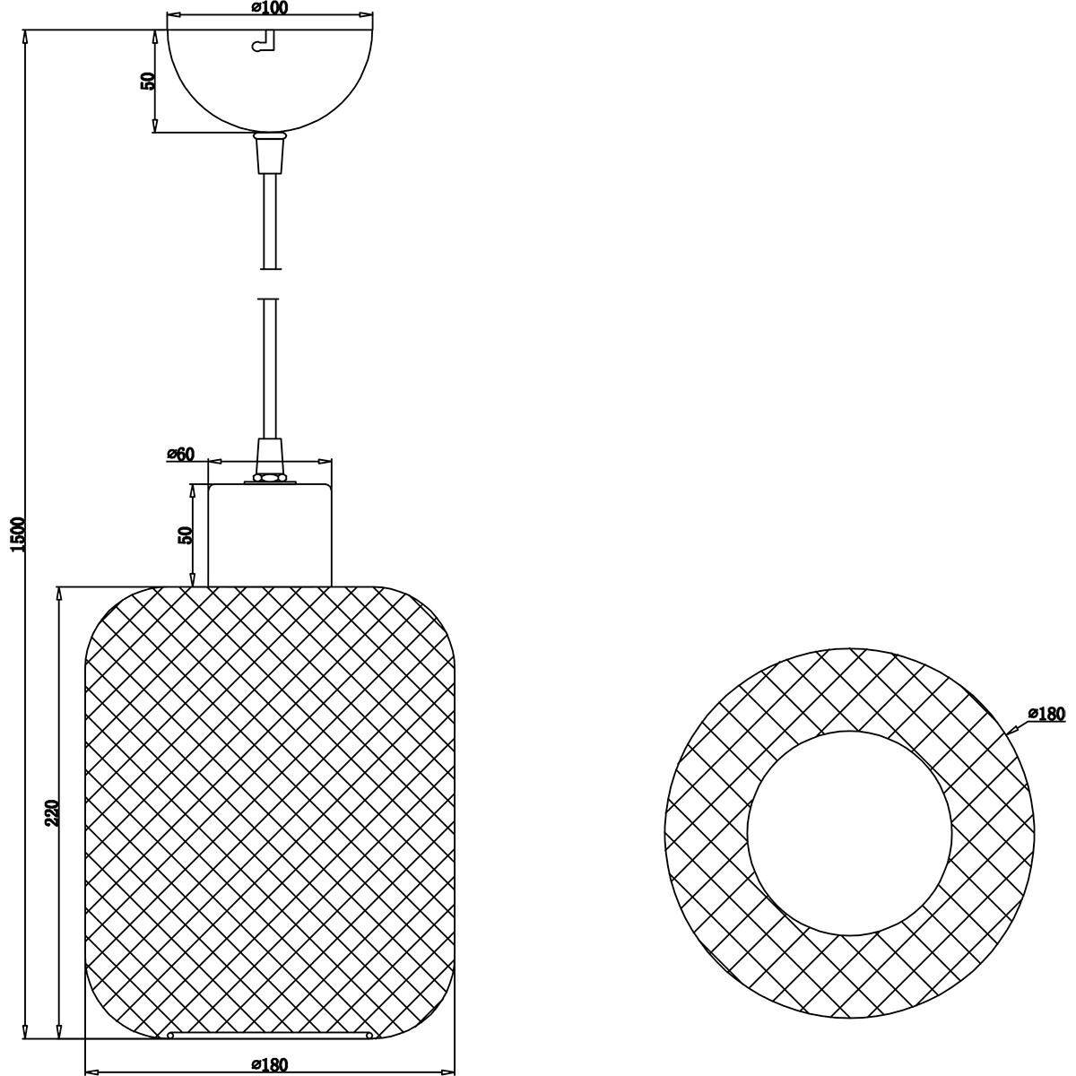 LED Hängelampe - Trion Kalim - E27 Fassung - 1-flammig - Rund - Matt Schwarz - Aluminium