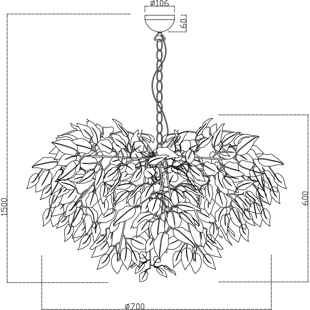 LED Hängelampe - Trion Lovy - E14 Sockel - 4-flammig - Rund - Chrom Aluminium