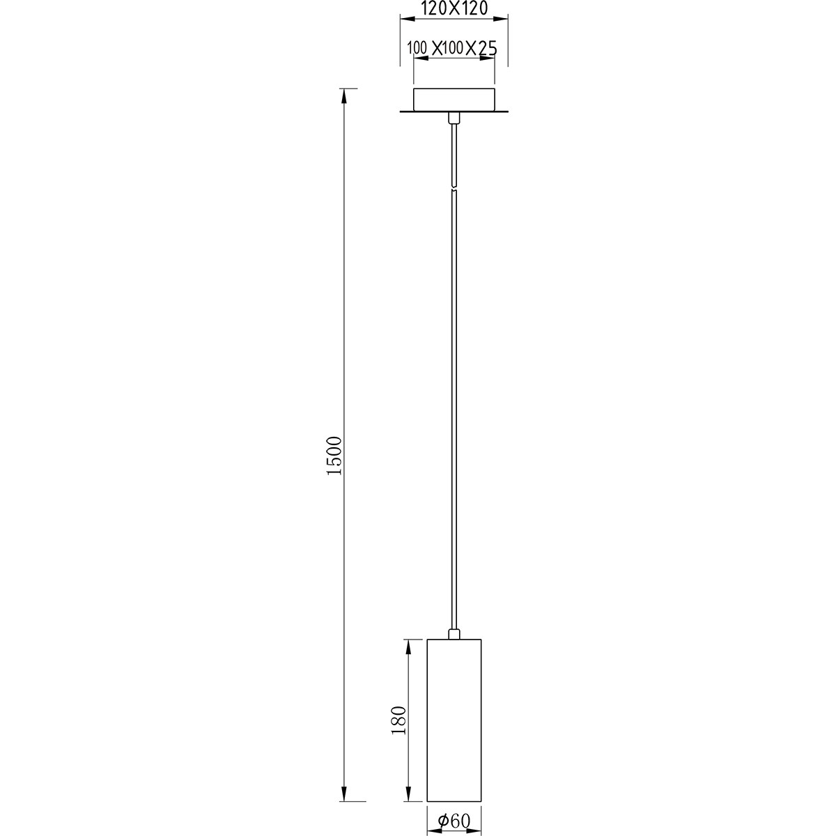 LED Hängelampe - Trion Mary - GU10 Sockel - Rund - Mattschwarz Aluminium